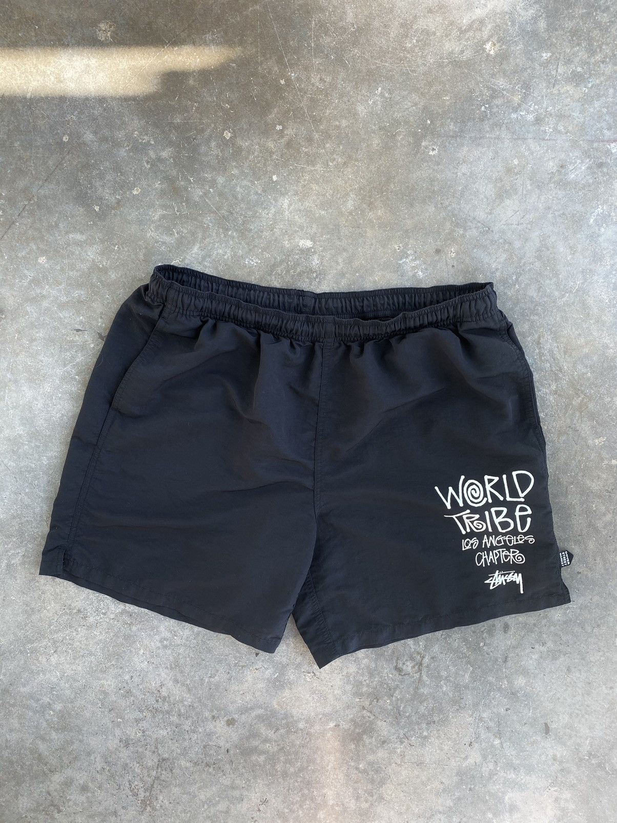 Dover Street Market × Stussy Stussy x Dover Street Market Script Board Shorts Black XL Size US 36 / EU 52 - 1 Thumbnail