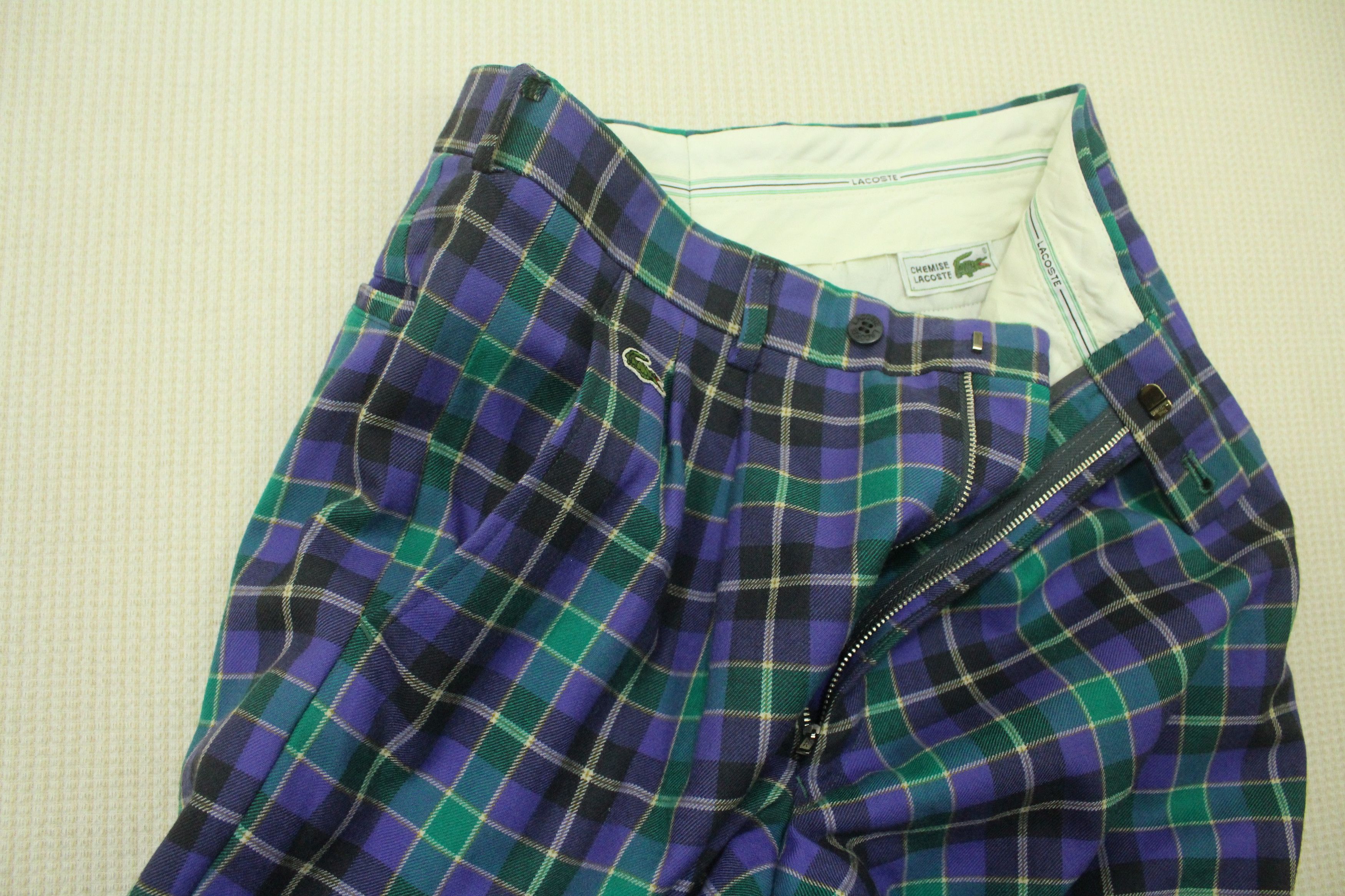 Lacoste × Vintage Vintage LACOSTE Pants Checkered Tartan Plaid Wool Size US 28 / EU 44 - 6 Thumbnail