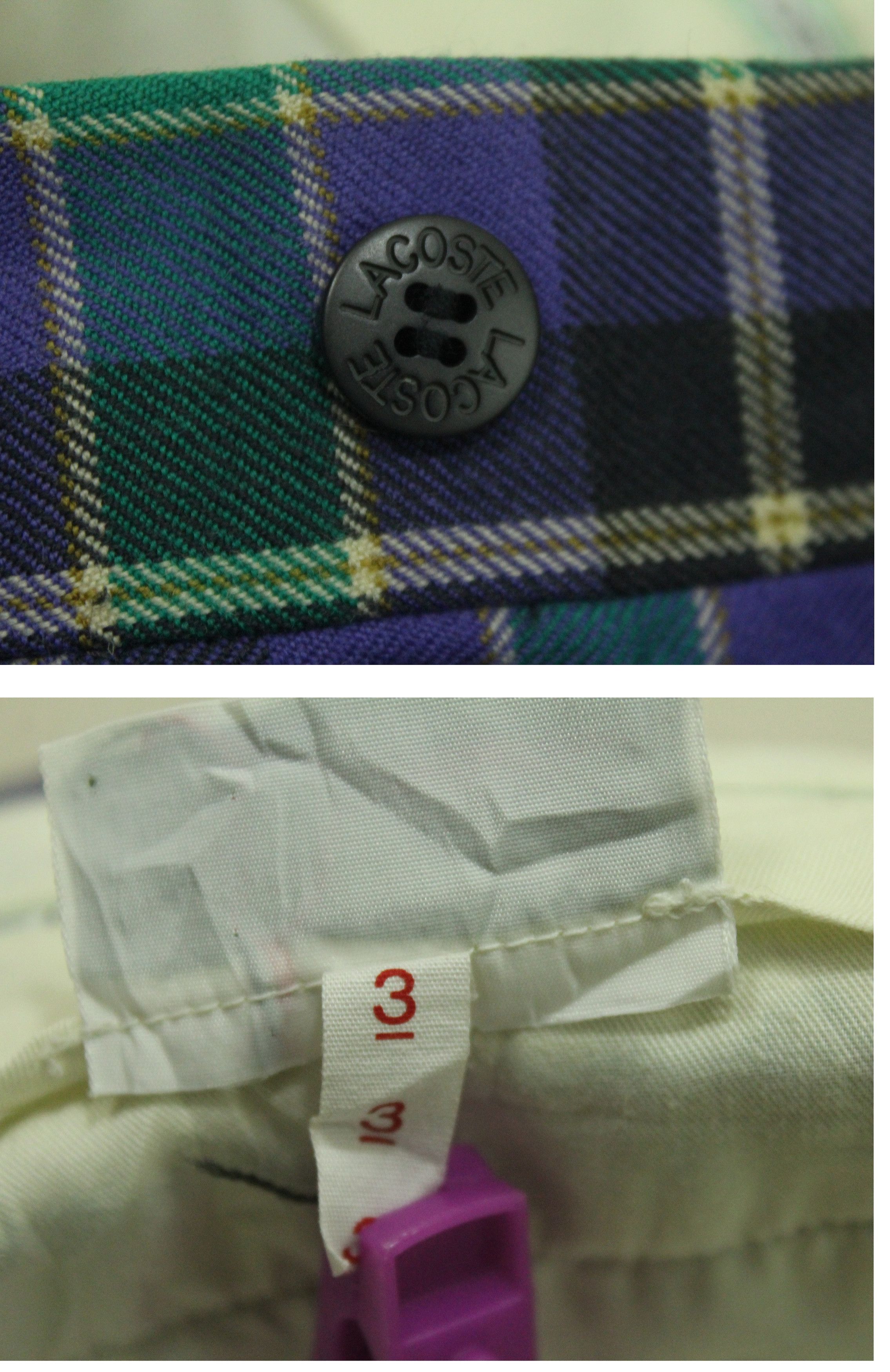 Lacoste × Vintage Vintage LACOSTE Pants Checkered Tartan Plaid Wool Size US 28 / EU 44 - 9 Thumbnail