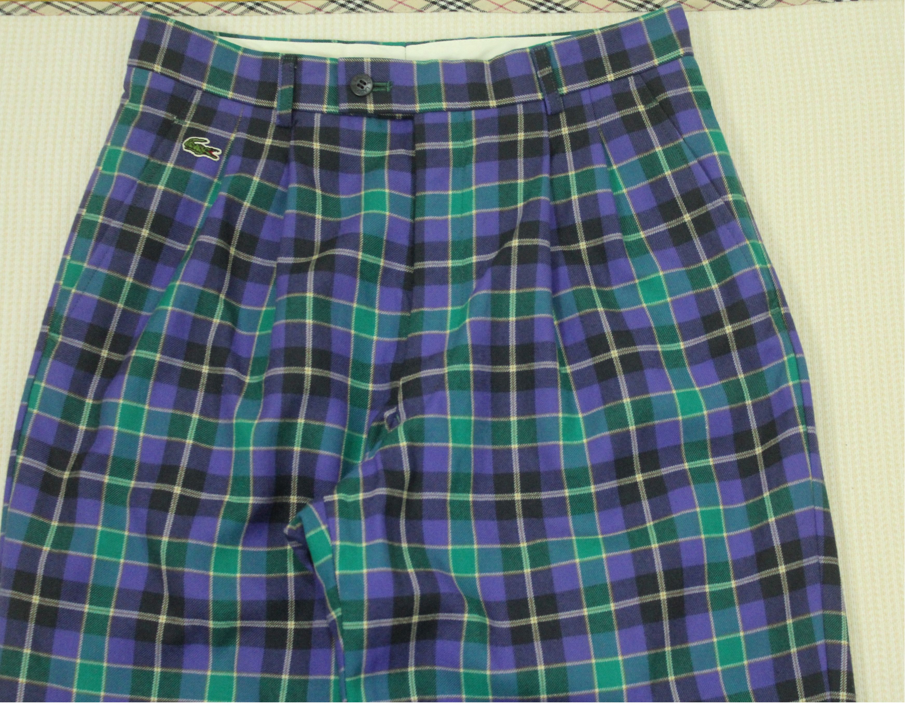 Lacoste × Vintage Vintage LACOSTE Pants Checkered Tartan Plaid Wool Size US 28 / EU 44 - 5 Thumbnail