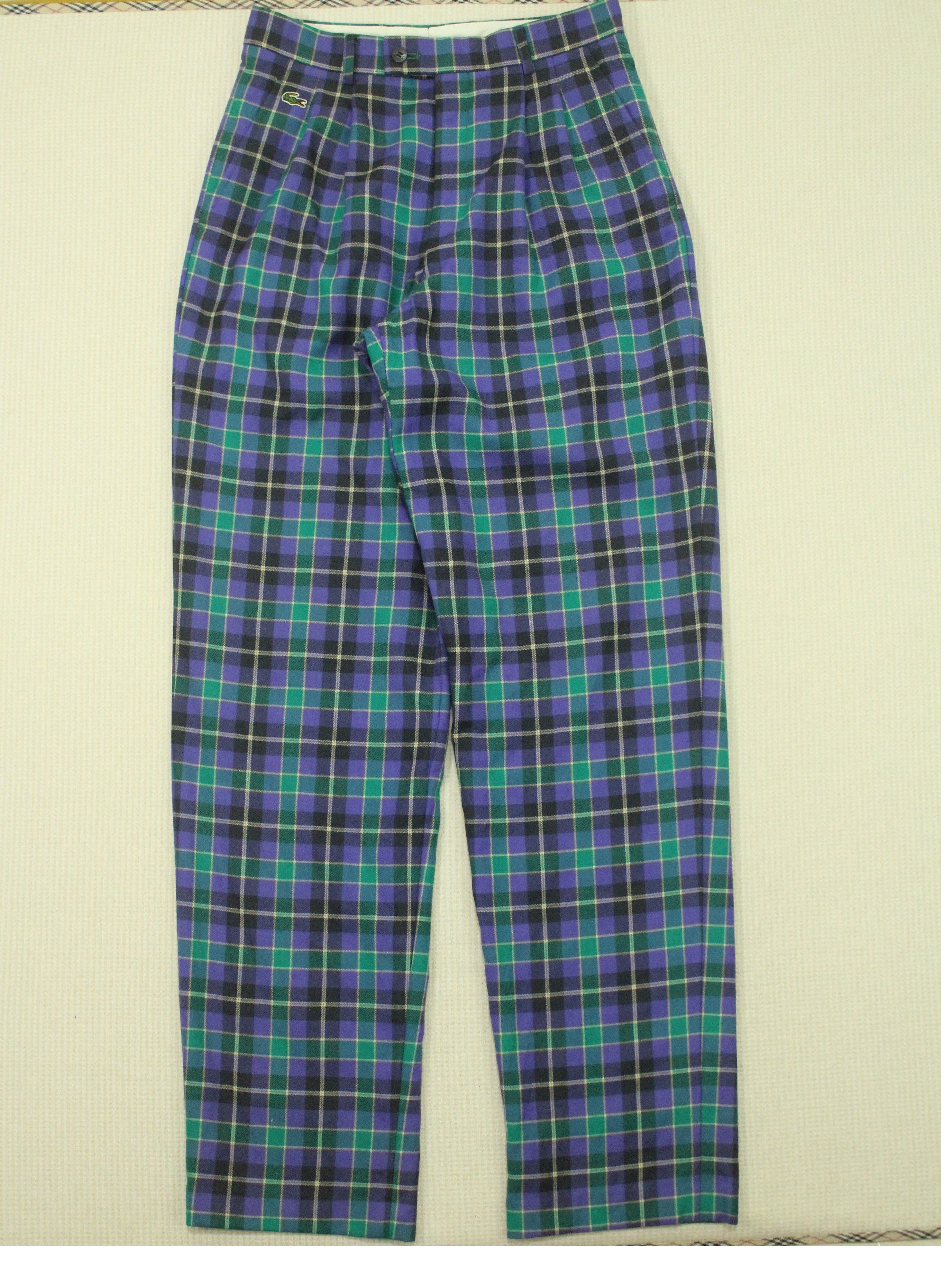 Lacoste × Vintage Vintage LACOSTE Pants Checkered Tartan Plaid Wool Size US 28 / EU 44 - 1 Thumbnail