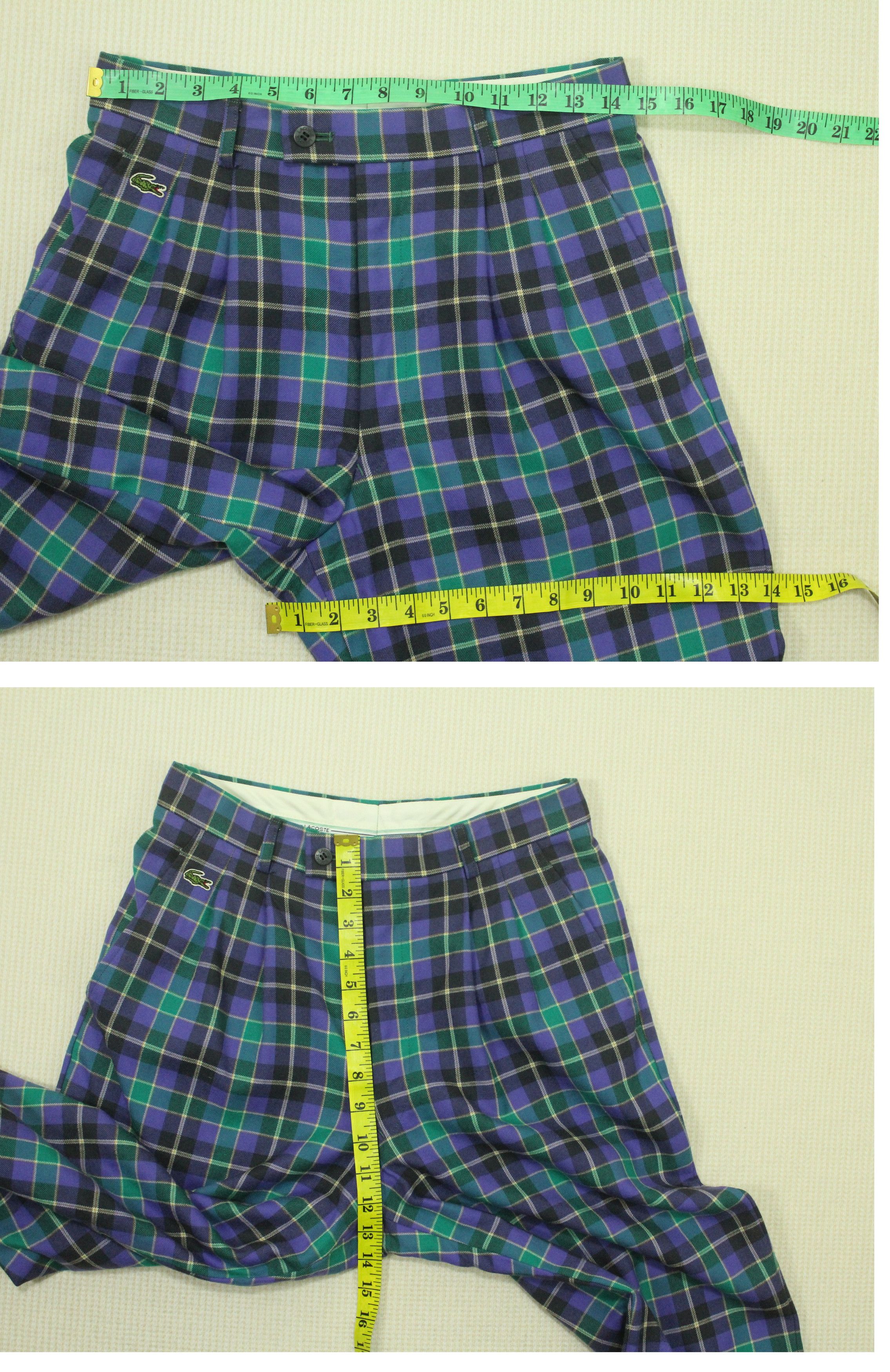 Lacoste × Vintage Vintage LACOSTE Pants Checkered Tartan Plaid Wool Size US 28 / EU 44 - 10 Thumbnail