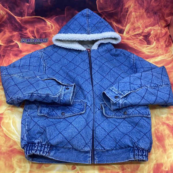 Supreme quilted clearance denim pilot jacket