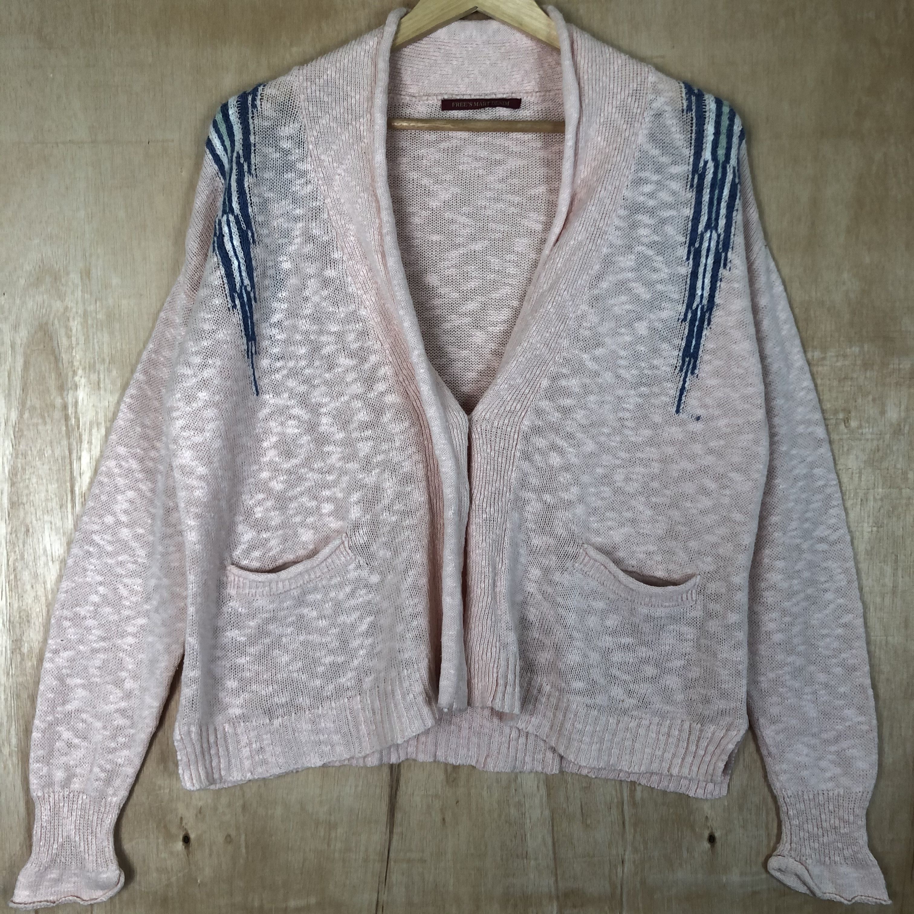 Homespun Knitwear DLL FreeS Mar Denim pink Cardigan navajo knitwear #c018 Size US M / EU 48-50 / 2 - 2 Thumbnail