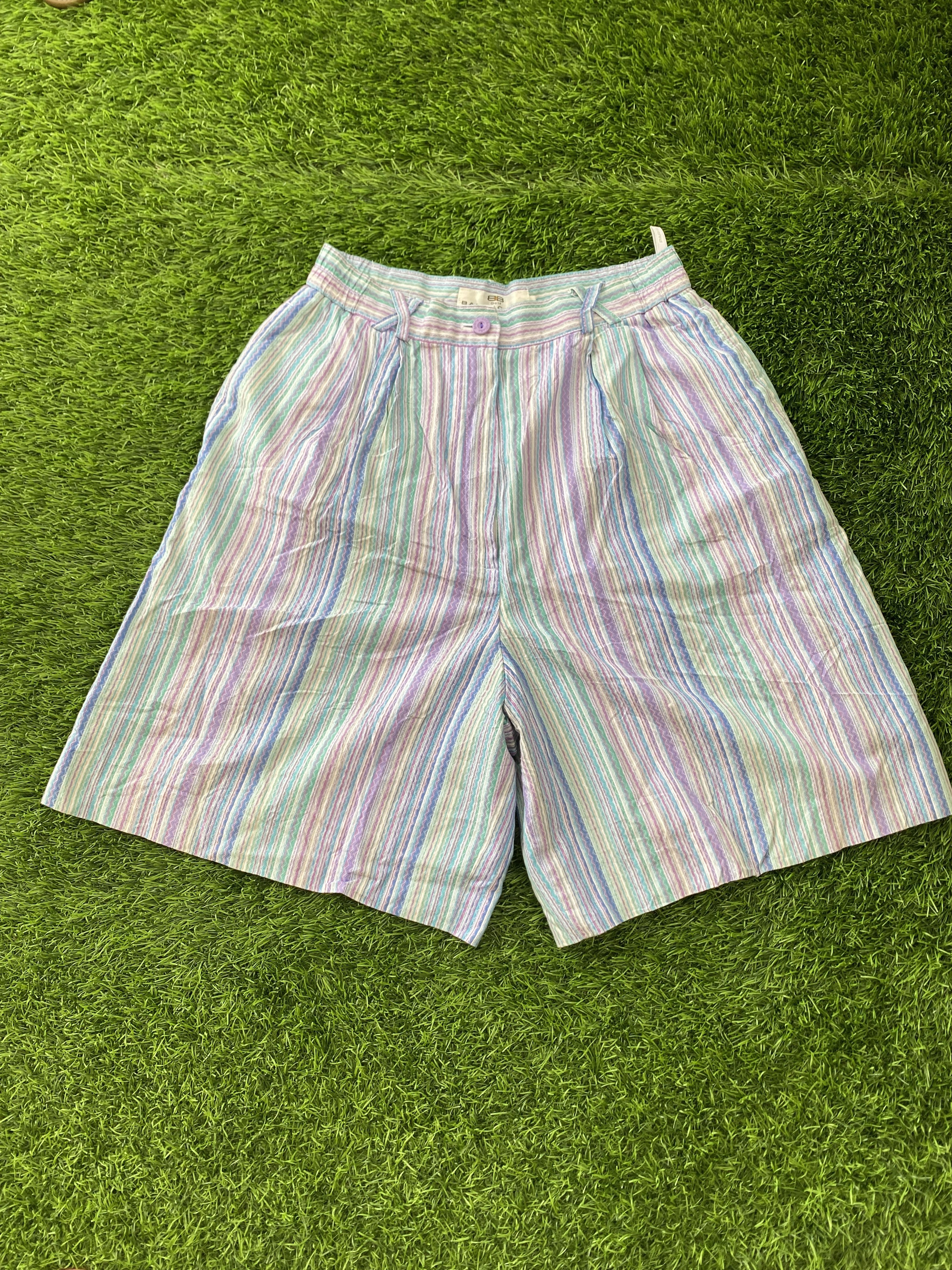 image of Vintage Balenciaga Summer Short Pants in Blue, Women's (Size 26)