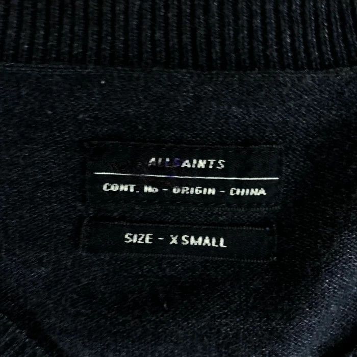 Allsaints Mens Sweater Jumper Allsaints Size XS Grey V Neck Size US XS / EU 42 / 0 - 4 Thumbnail