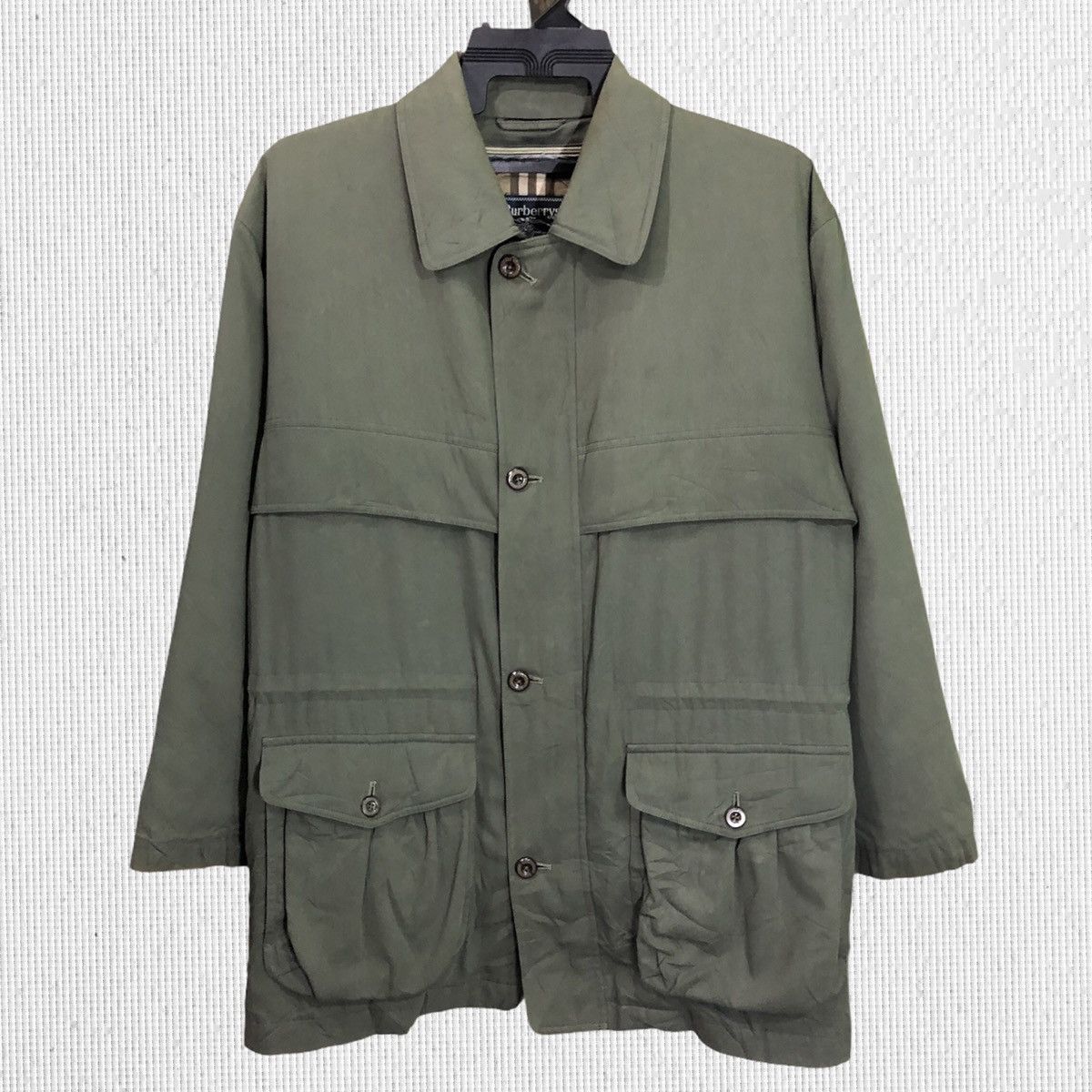 image of Burberrys’ Light Jacket in Army Green, Men's (Size Medium)
