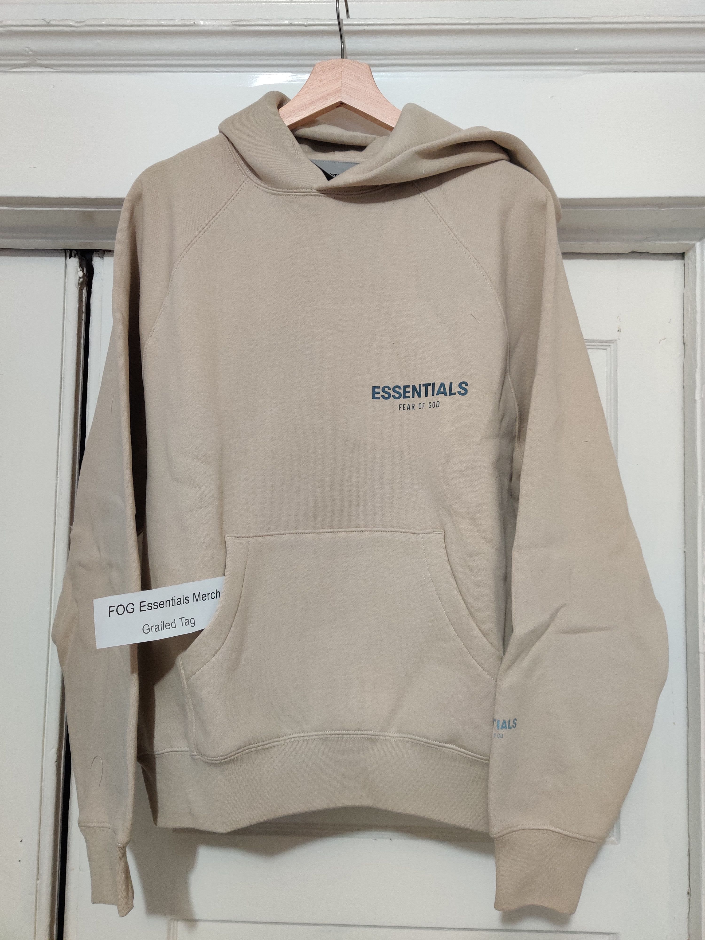 Pullover Hoodie Fear Of God Essentials Khaki Hoodie Tan Essentials