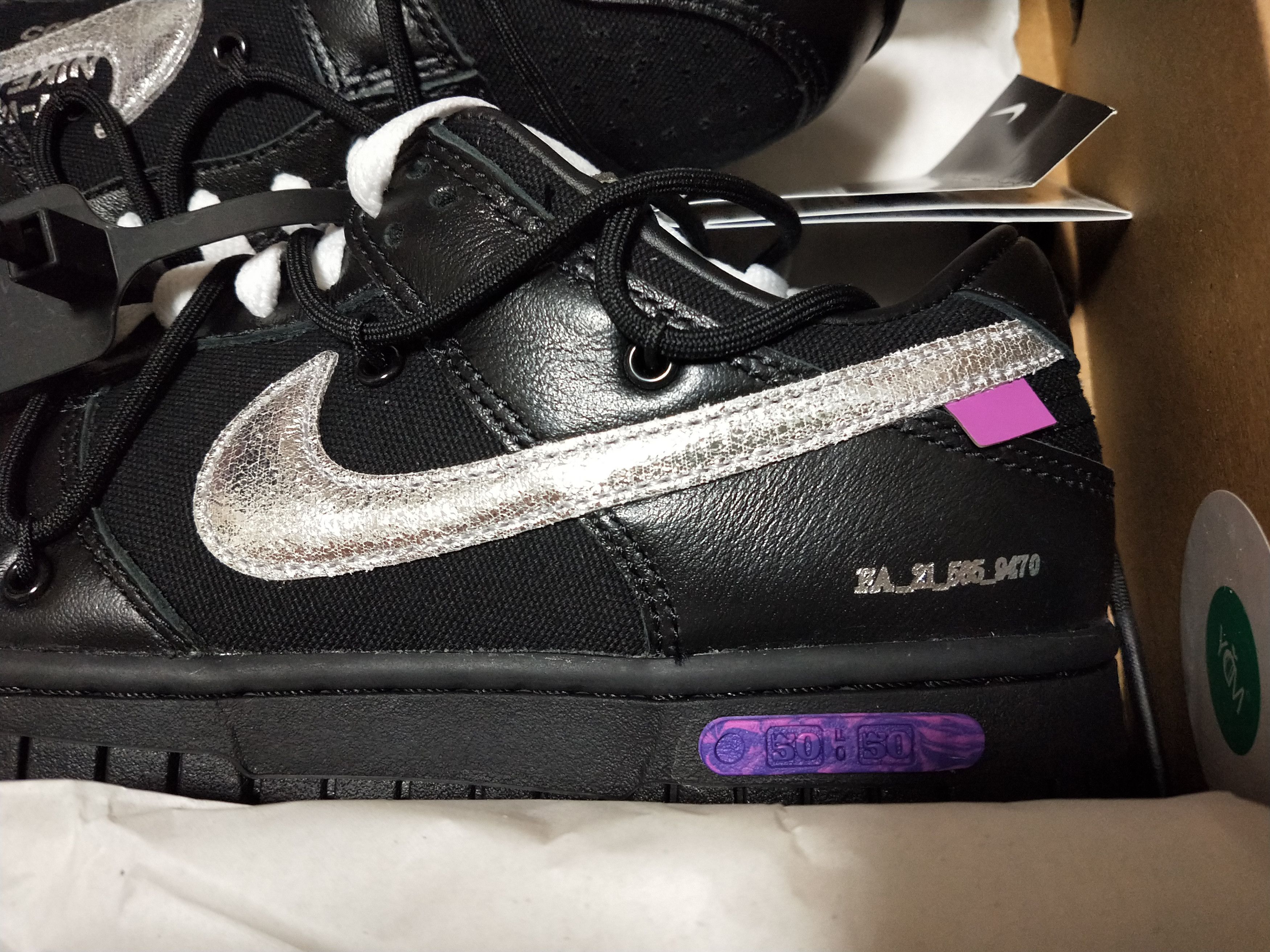 Nike × Off-White Nike Off-White Dunk Low Lot 50/50 Size US 6.5 / EU 39-40 - 2 Thumbnail