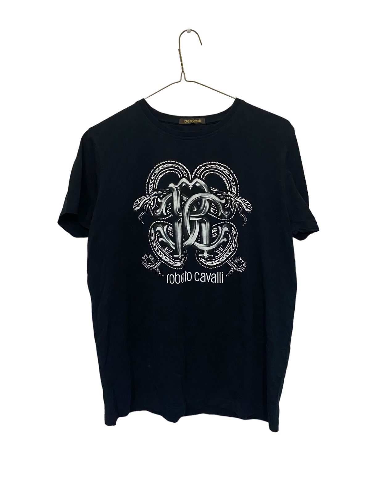 Roberto Cavalli Roberto Cavalli Serpent Graphics Crew Neck T Shirt Black Size US L / EU 52-54 / 3 - 1 Thumbnail