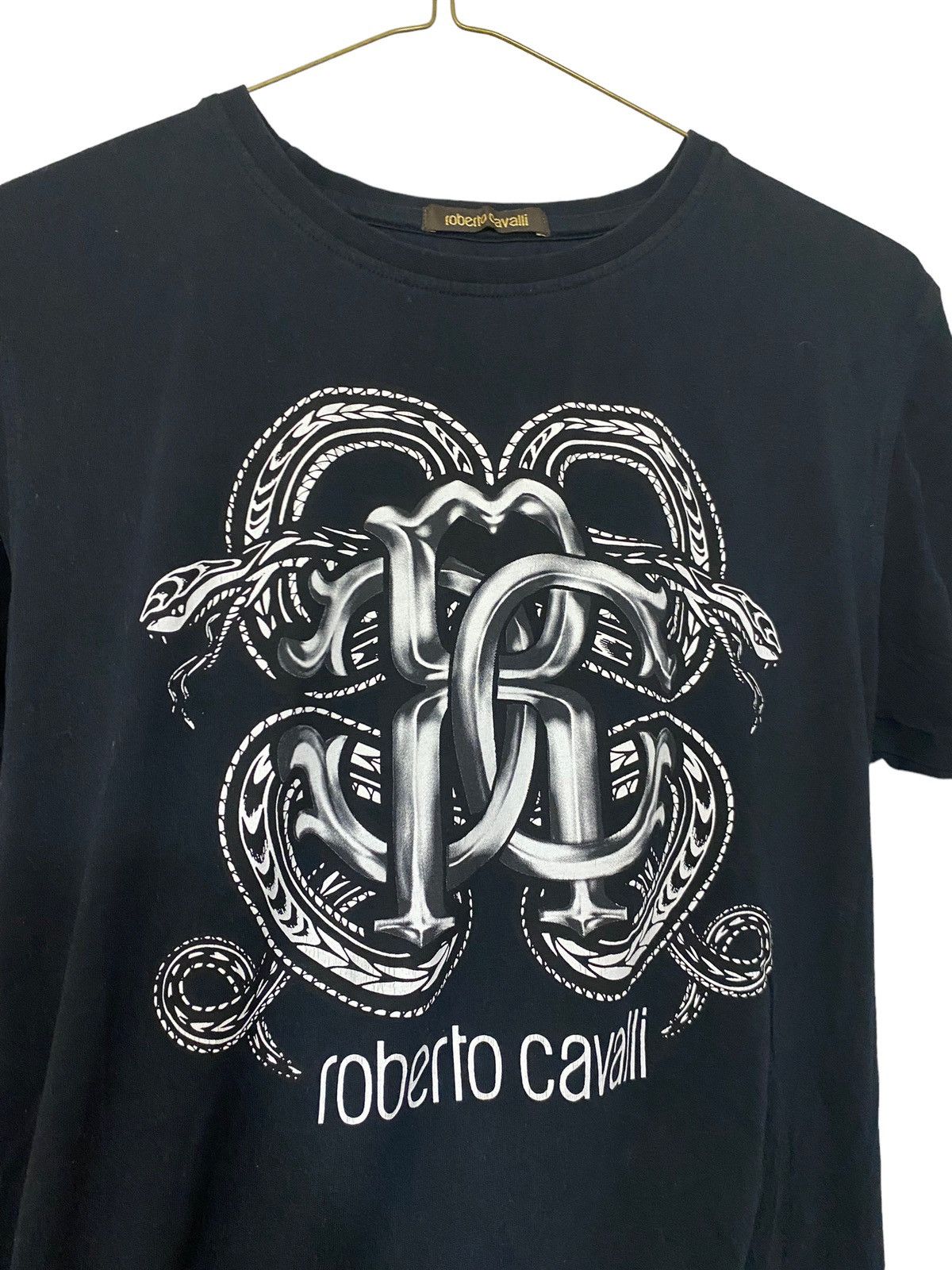 Roberto Cavalli Roberto Cavalli Serpent Graphics Crew Neck T Shirt Black Size US L / EU 52-54 / 3 - 3 Thumbnail