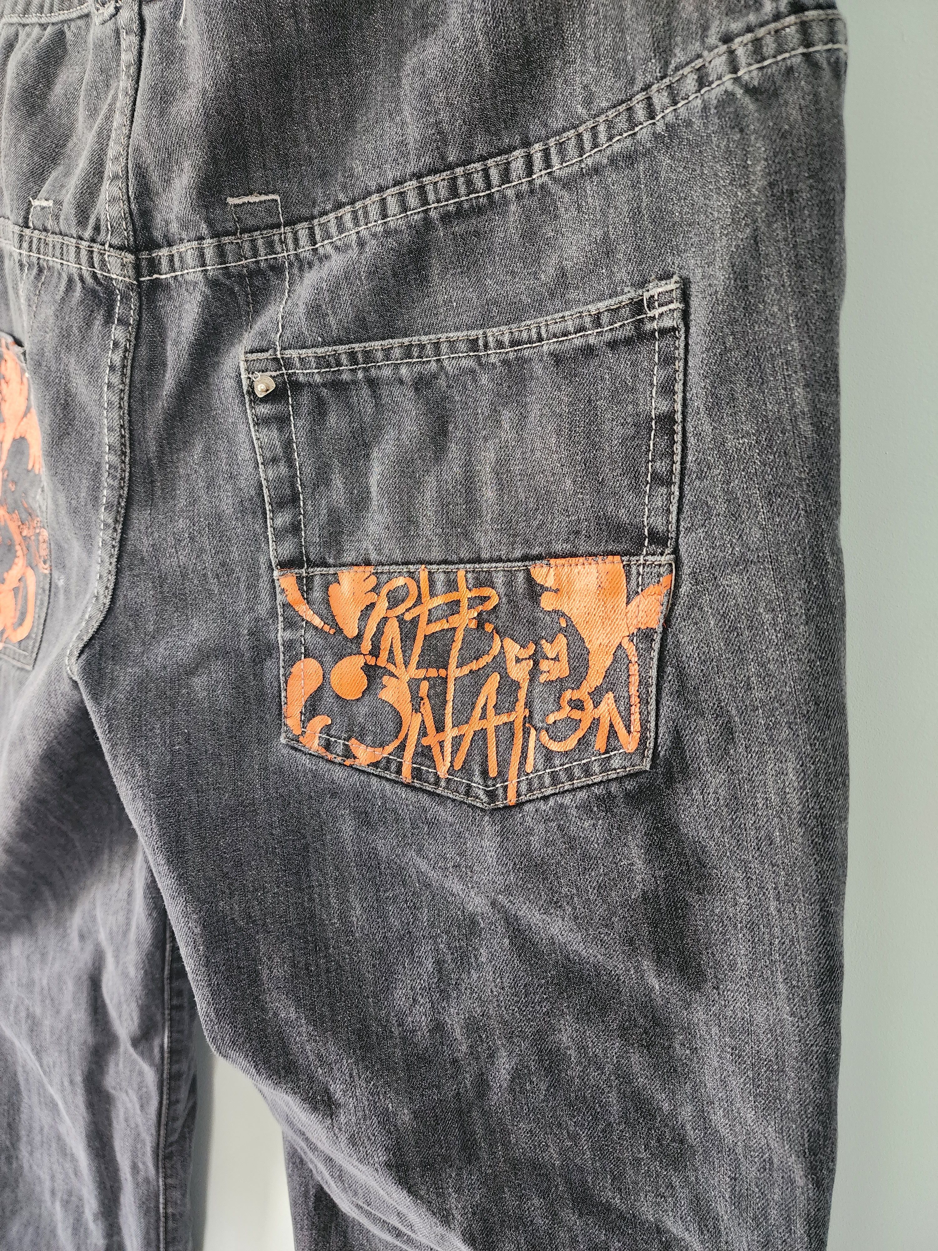 JNCO Vintage Y2K Oversized Denim Jeans PNB Nation Graffiti Size US 38 / EU 54 - 3 Thumbnail