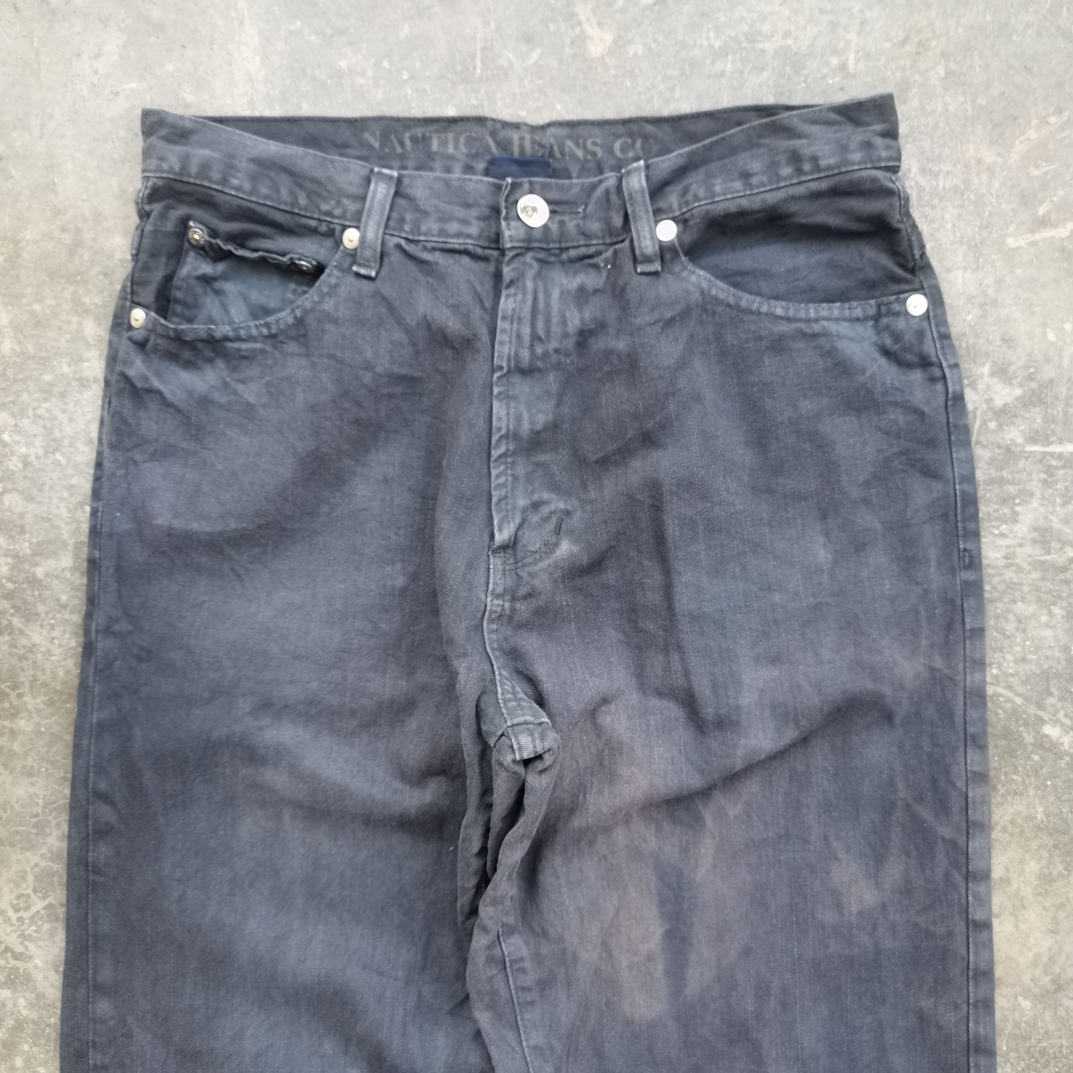 Nautica × Vintage Vintage NAUTICA Black Faded Distress Denim Pants Size US 32 / EU 48 - 2 Thumbnail
