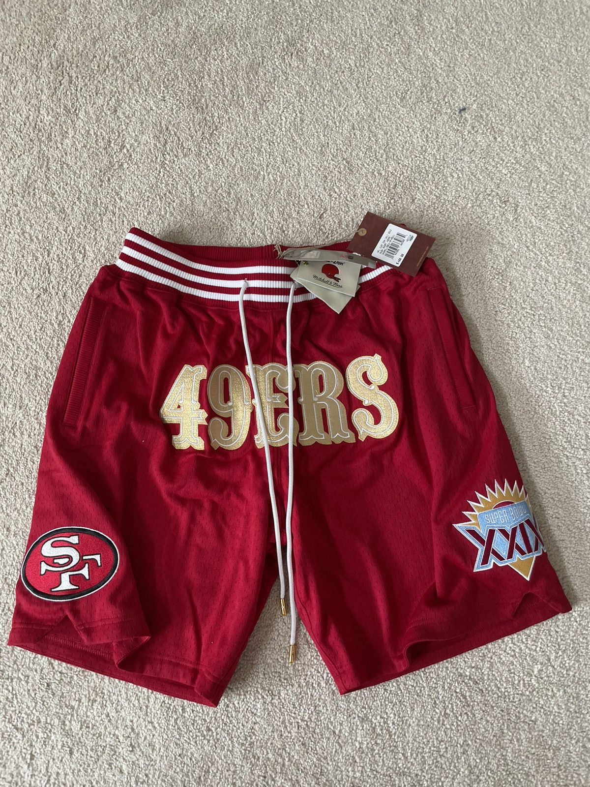 Just Don X Mitchell & Ness San Francisco 49ers Gold Rush Shorts XS Rare  Sizes