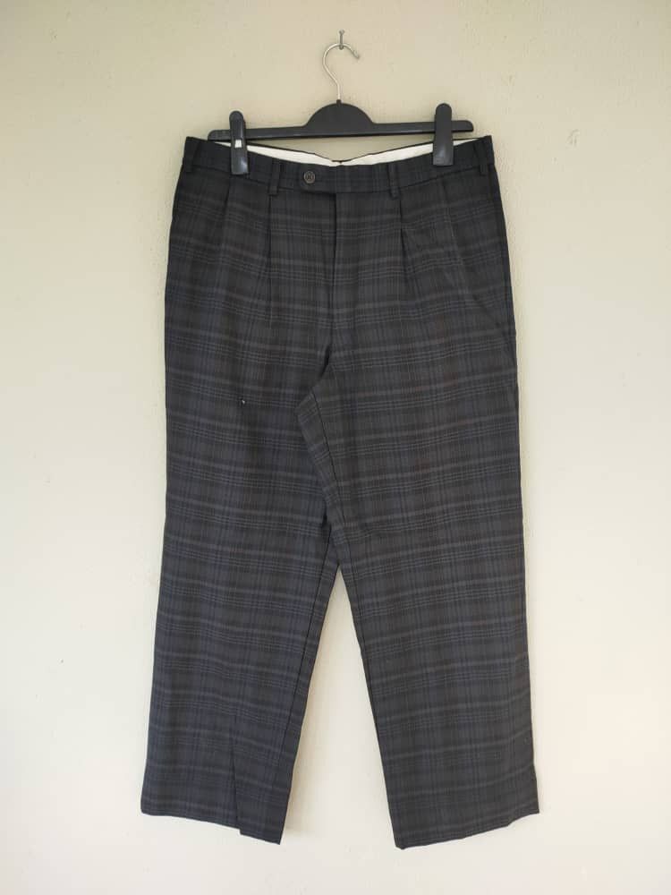 Burberry Vintage Burberry Checkered Wool Pant Size US 33 - 1 Thumbnail