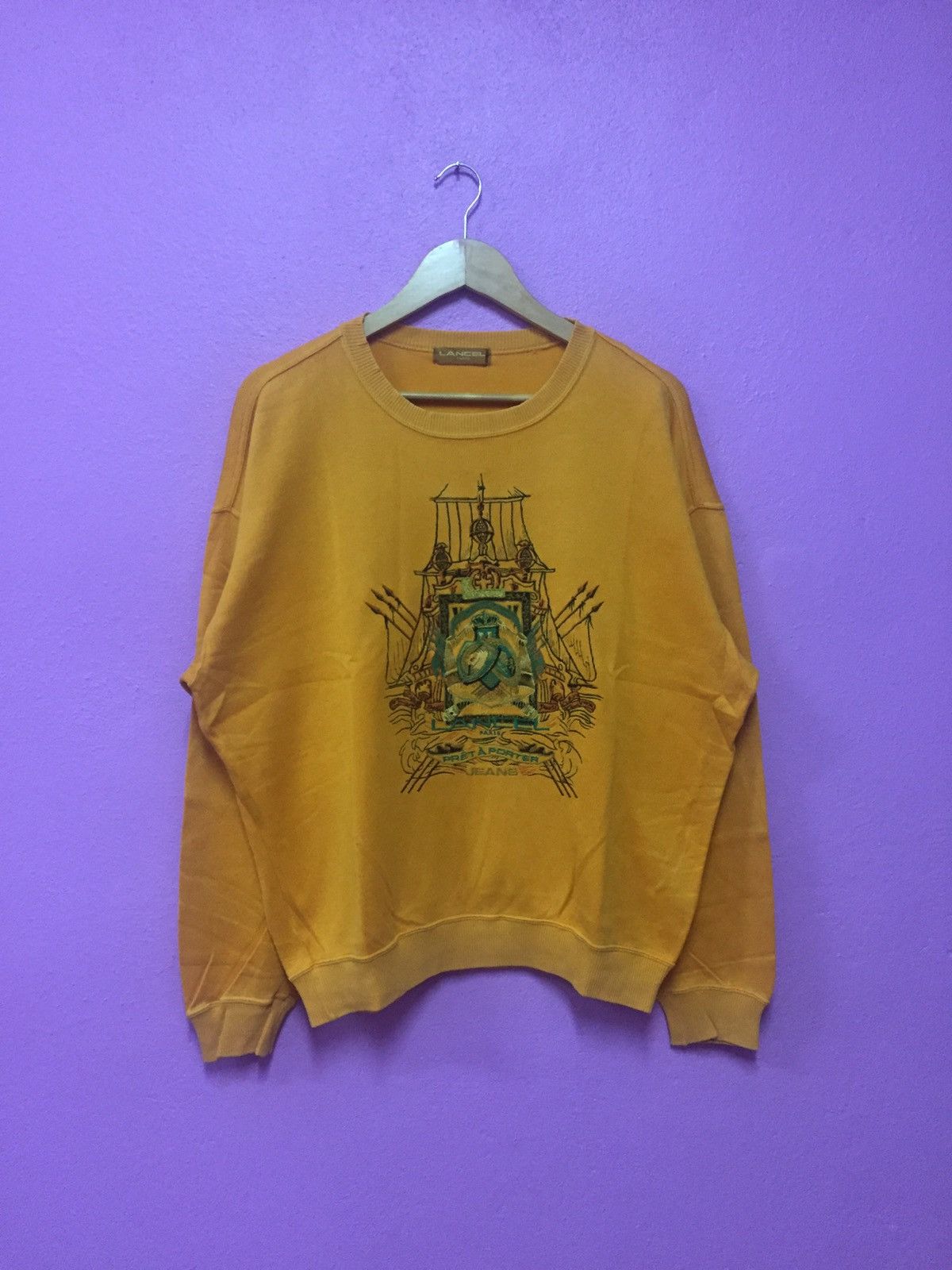 Lancel Vintage 90's Lancel Jeans Paris Sweatshirts Size US L / EU 52-54 / 3 - 1 Thumbnail