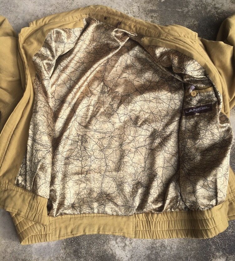 Lancel Lancel Paris Suede Map Lining Bomber Jacket Size US L / EU 52-54 / 3 - 2 Thumbnail