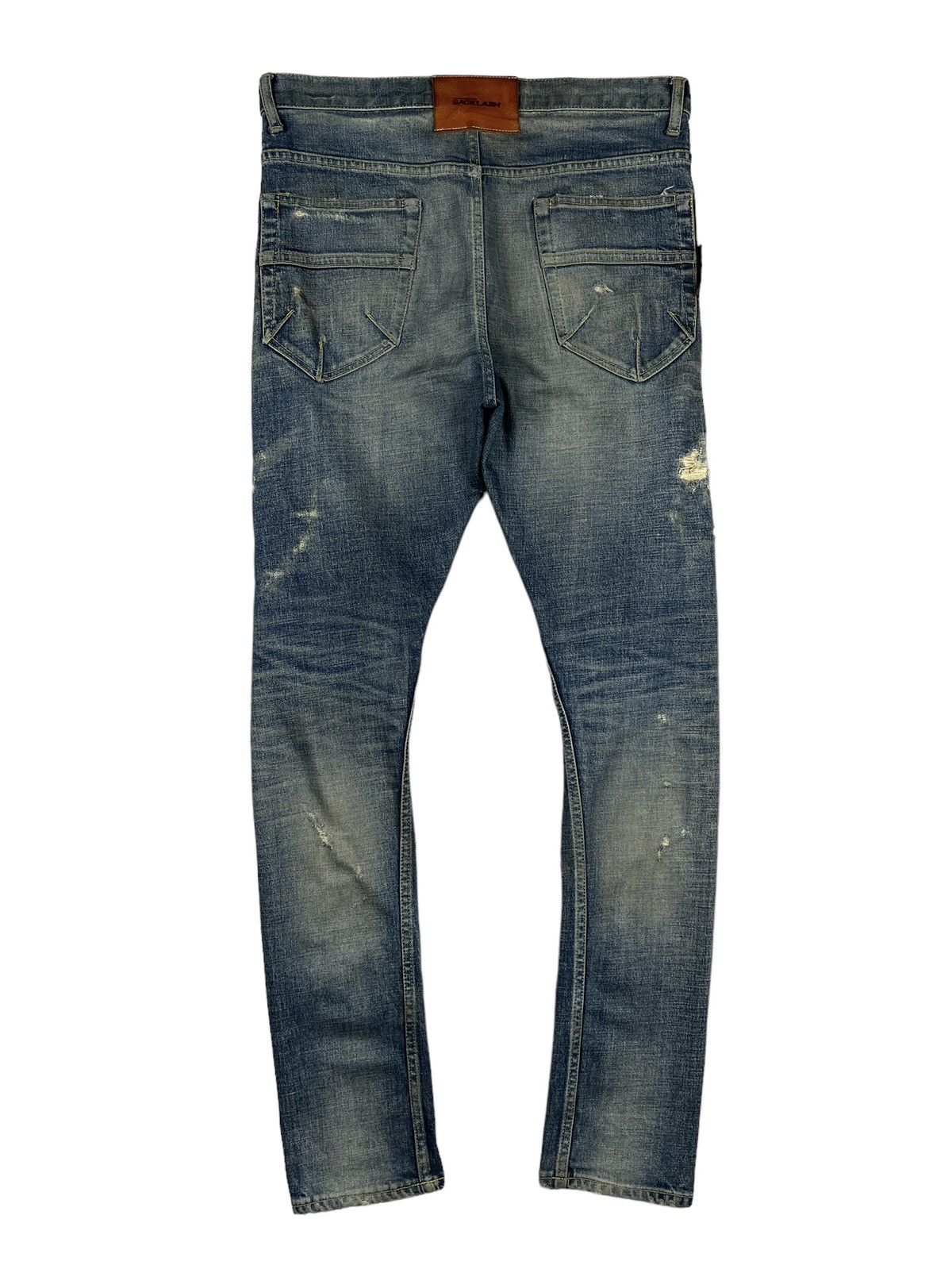 Isamu Katayama Backlash Isamu Katayama Backlash Horse Leather Patch Distressed Denim Size US 33 - 2 Thumbnail