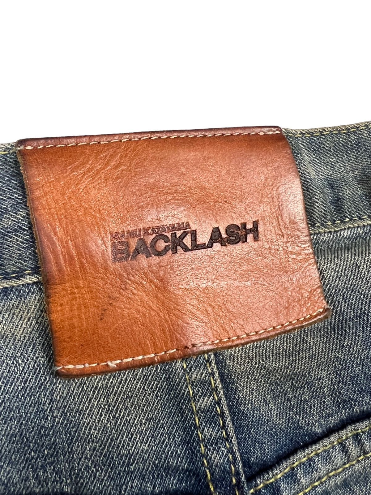 Isamu Katayama Backlash Isamu Katayama Backlash Horse Leather Patch Distressed Denim Size US 33 - 12 Thumbnail