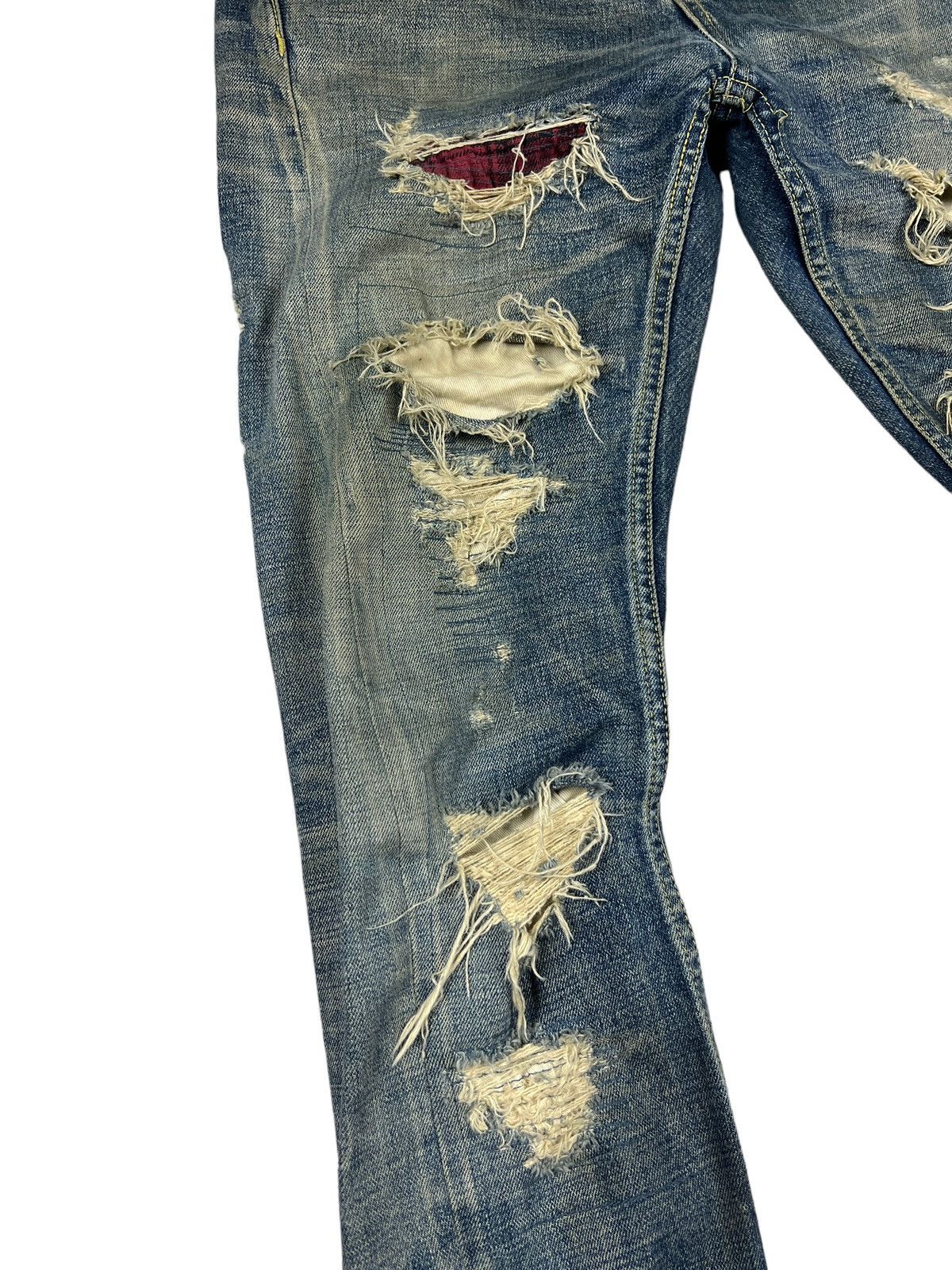 Isamu Katayama Backlash Isamu Katayama Backlash Horse Leather Patch Distressed Denim Size US 33 - 7 Thumbnail