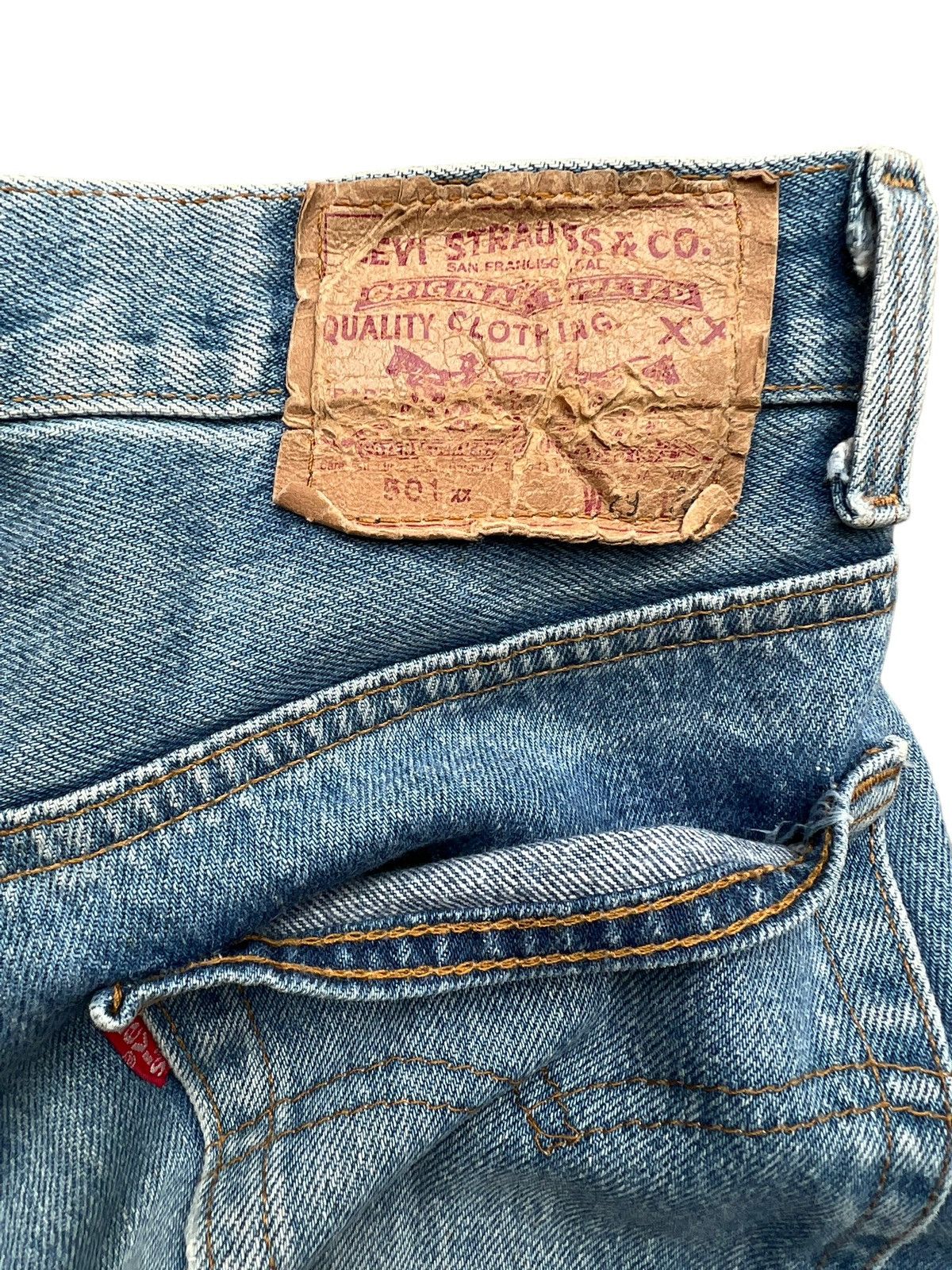 Levi's Vintage 90s Levis 501 USA Jeans Denim Stone Wash 29x29 Size 29" - 6 Thumbnail