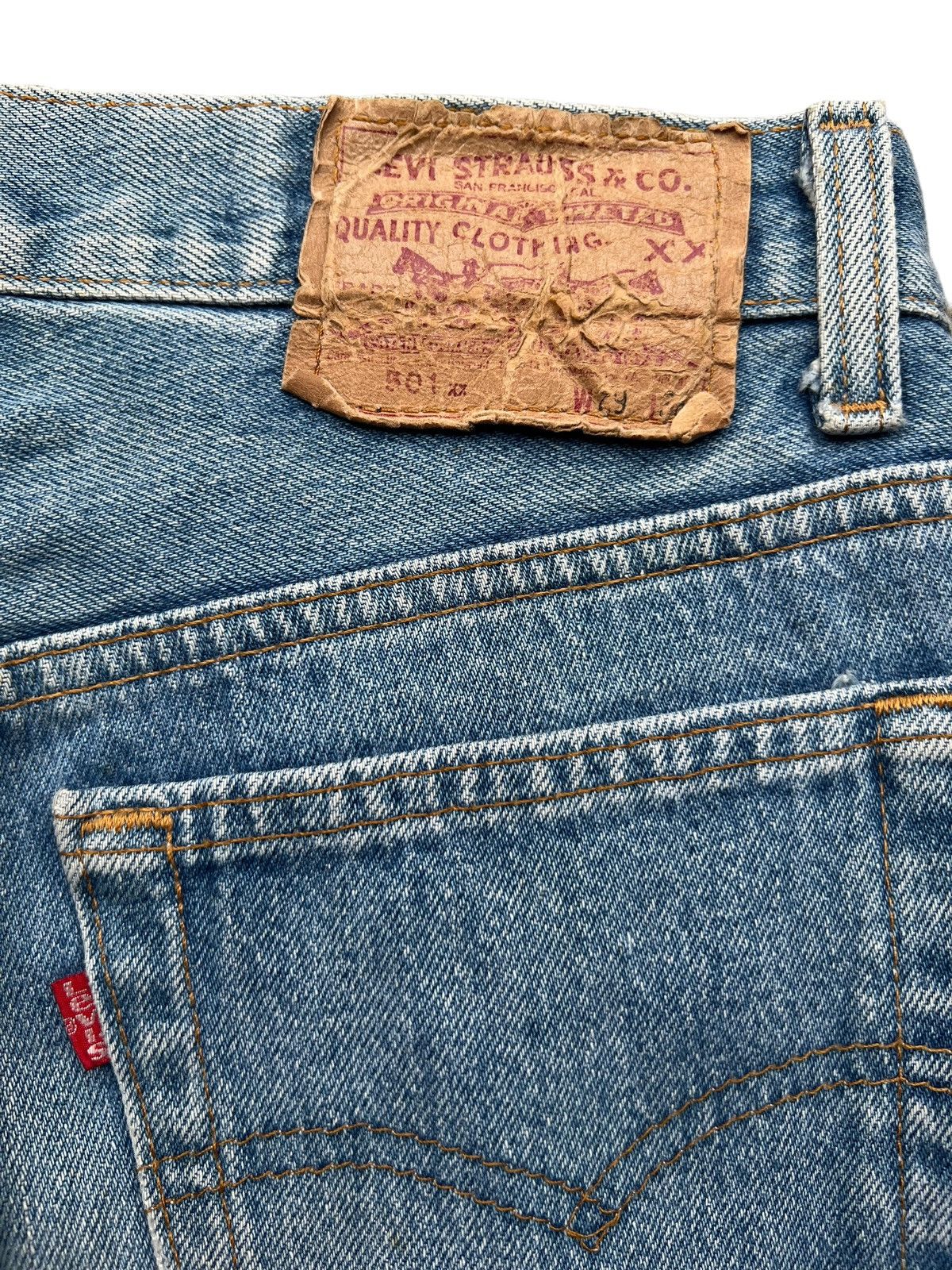 Levi's Vintage 90s Levis 501 USA Jeans Denim Stone Wash 29x29 Size 29" - 5 Thumbnail