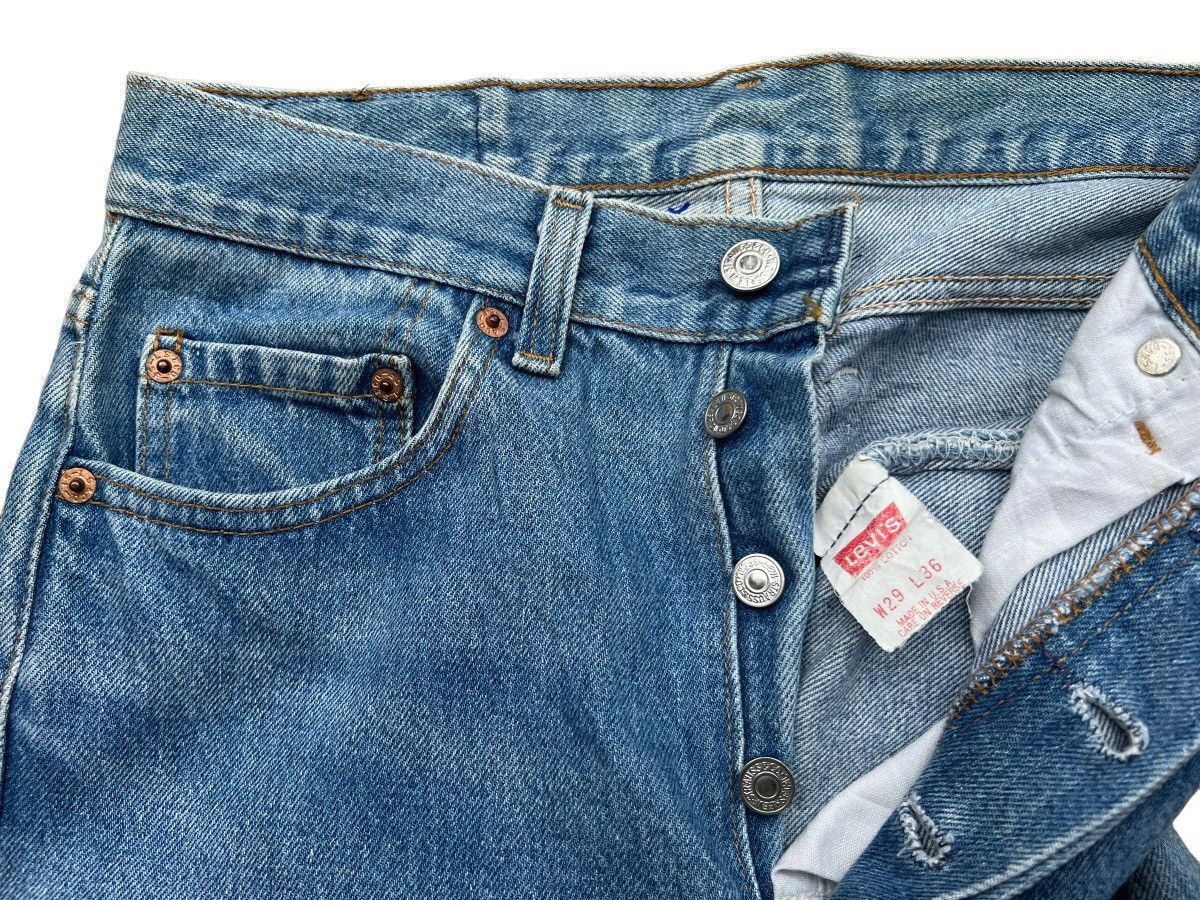 Levi's Vintage 90s Levis 501 USA Jeans Denim Stone Wash 29x29 Size 29" - 7 Thumbnail