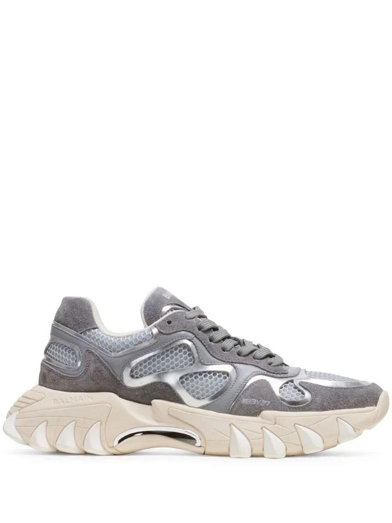 Grey B-East Panelled Sneakers