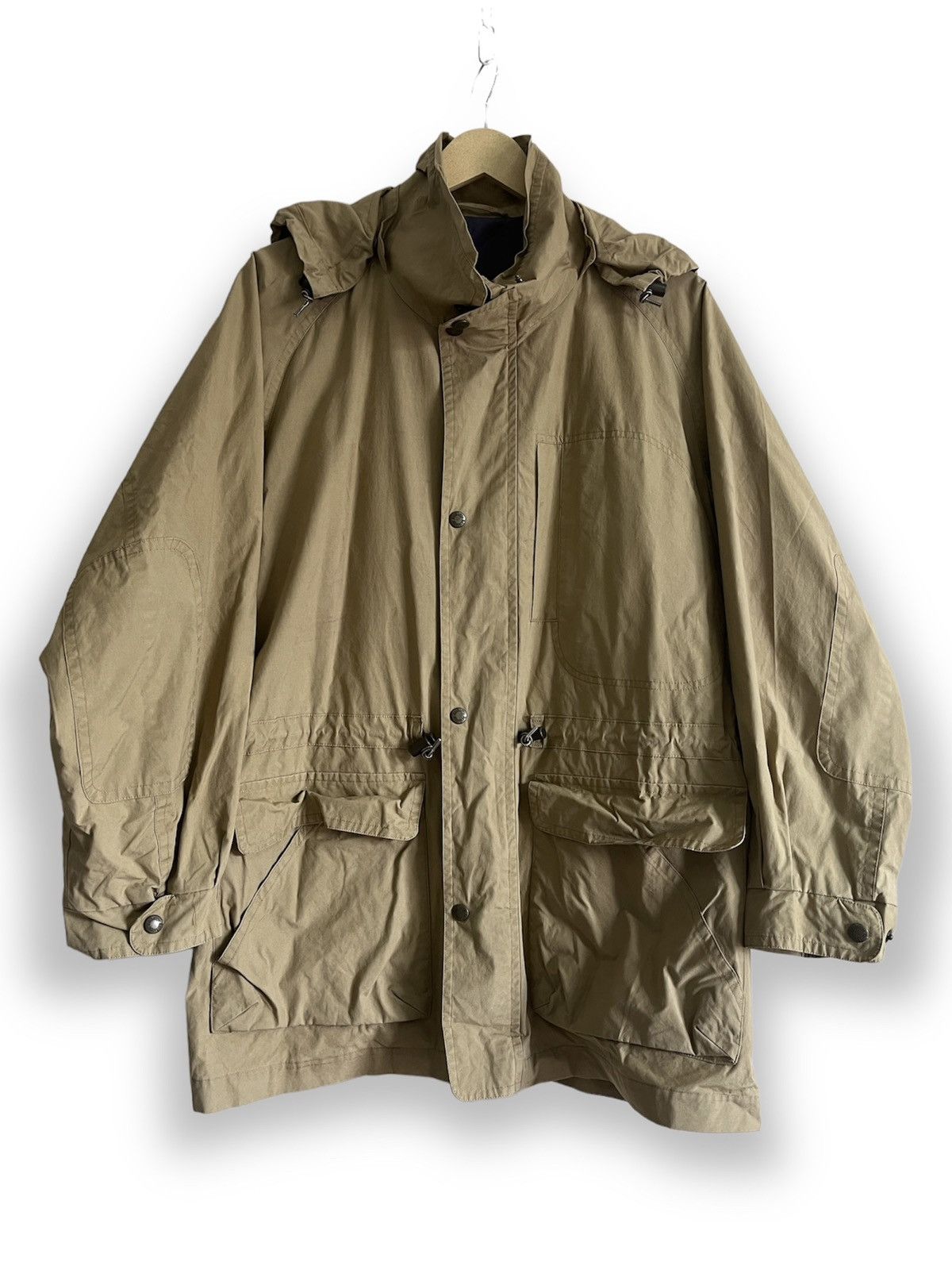 image of Burberrys Prorsum Multipockets Jacket With Detachable Hoodie in Khaki, Men's (Size Large)