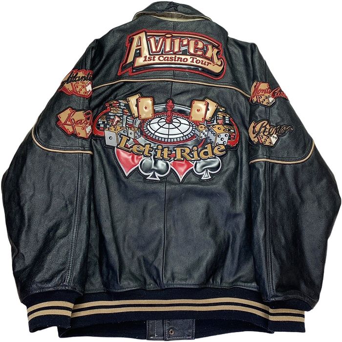 Avirex Avirex 1st Casino Tour Let it Ride Leather Varsity Jacket