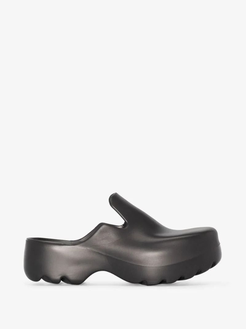 Black Flash Rubber Clogs