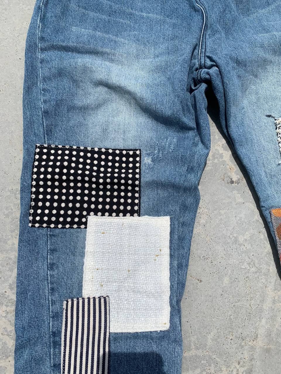 Japanese Brand Vintage Custom Happy Patchwork Sz 30 ~ 34 Denim Jeans Size US 32 / EU 48 - 8 Thumbnail
