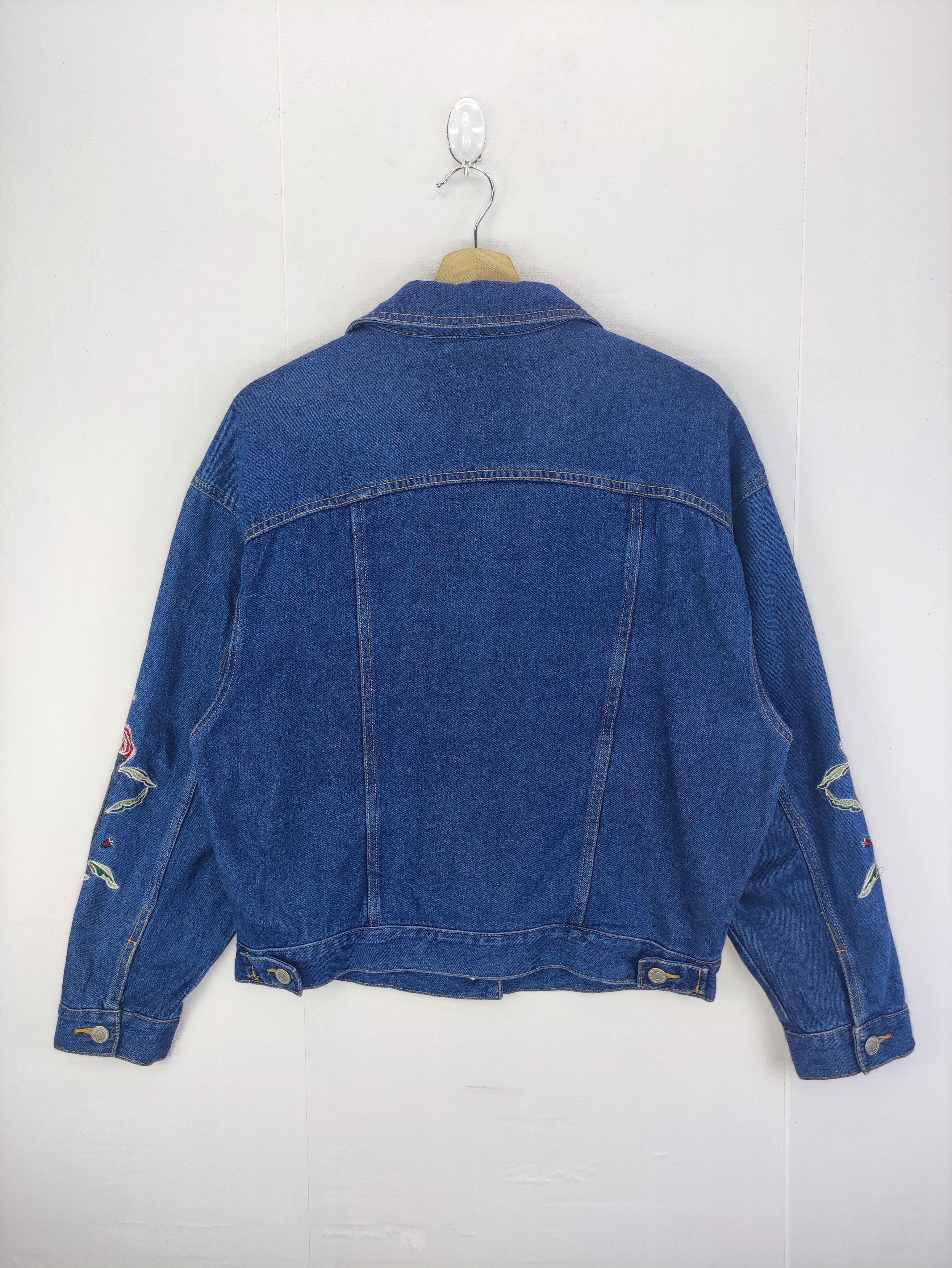 Denime Vintage Dukkah Denim Jacket Embroidered Flower Logo Size M / US 6-8 / IT 42-44 - 10 Thumbnail