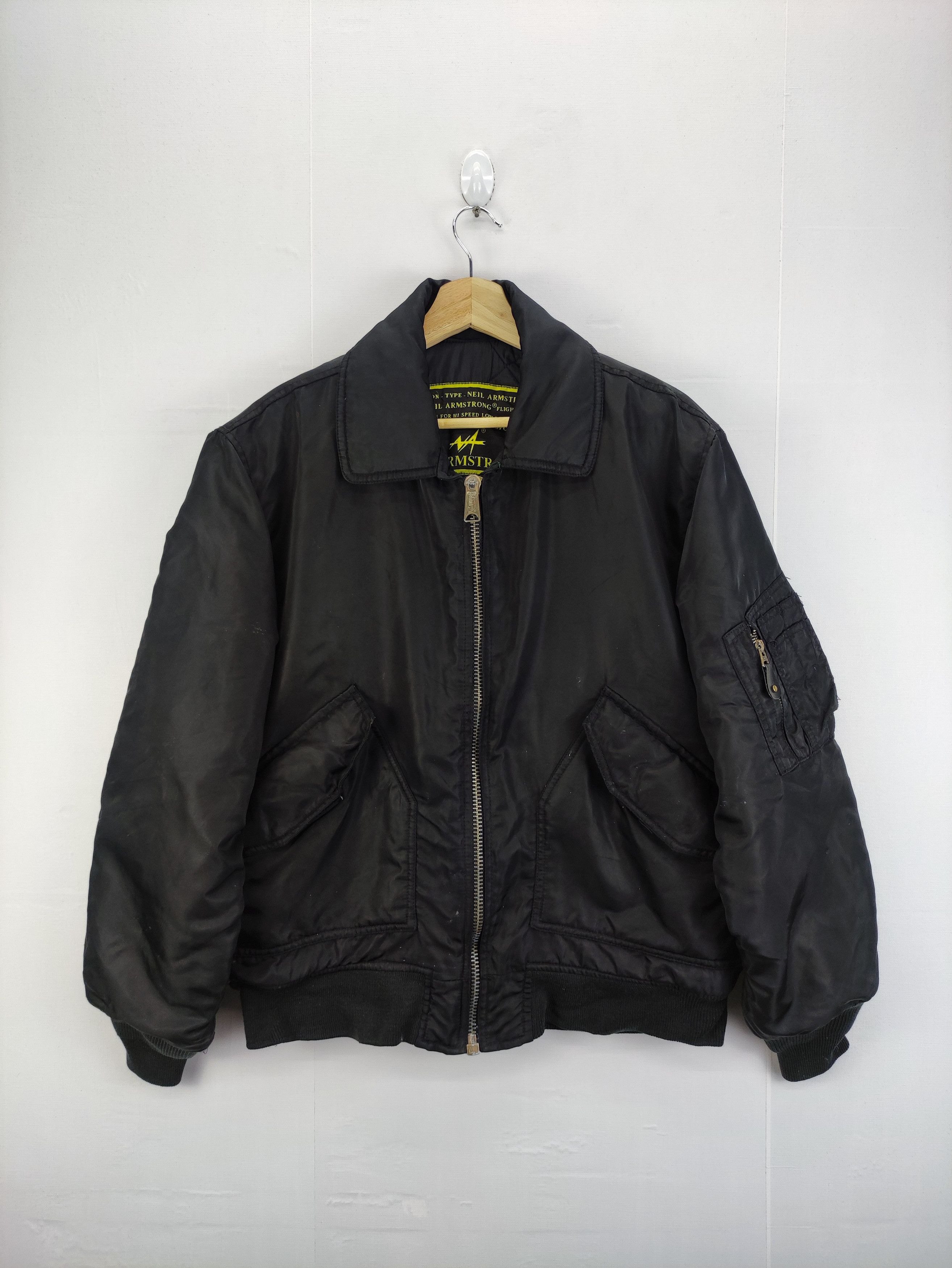 Vintage Neil Armstrong Bomber Jacket Zipper