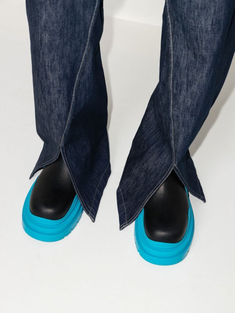 Black Tire Leather Chelsea Boots