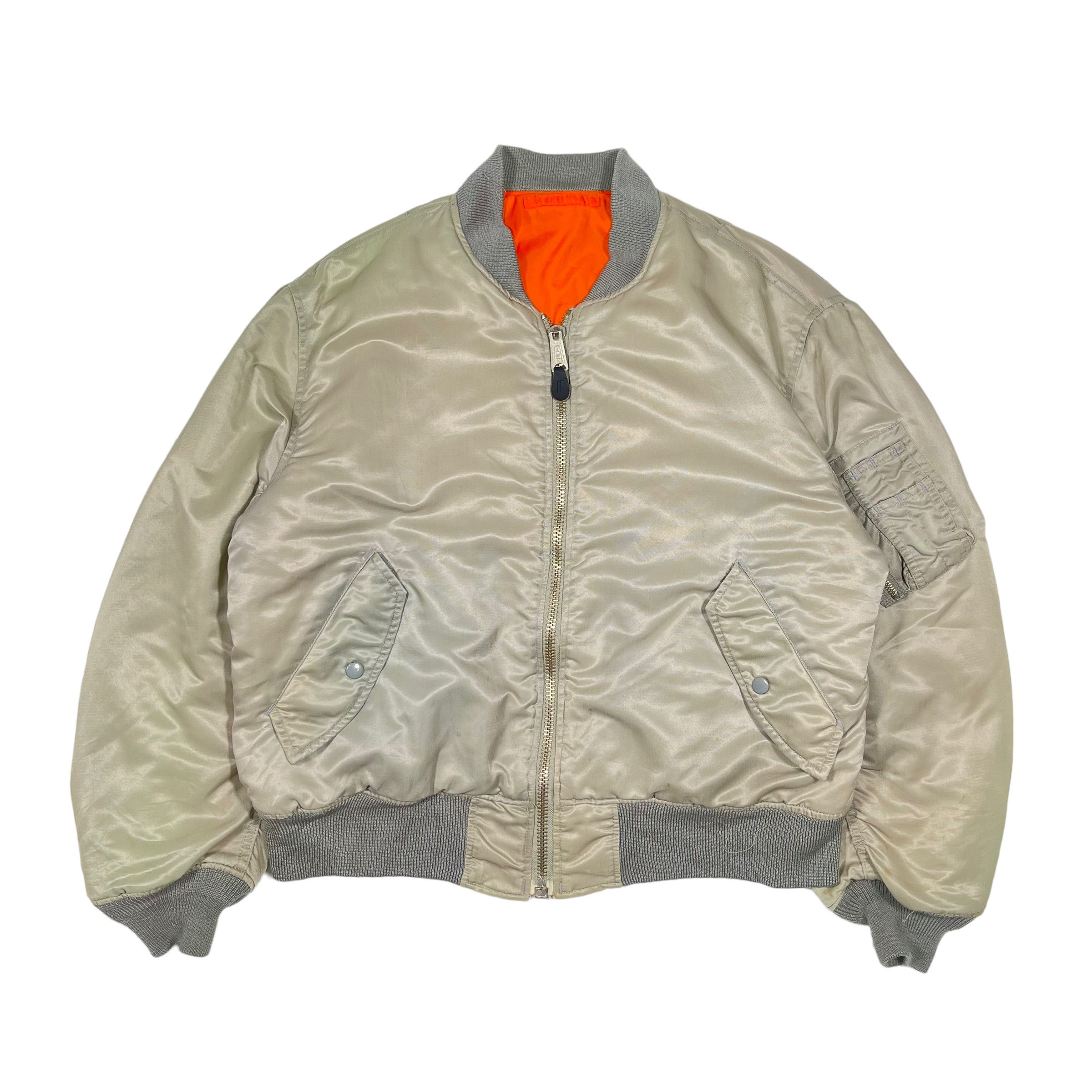 Vintage 90s MA 1 Satin Bomber Reversible Jacket
