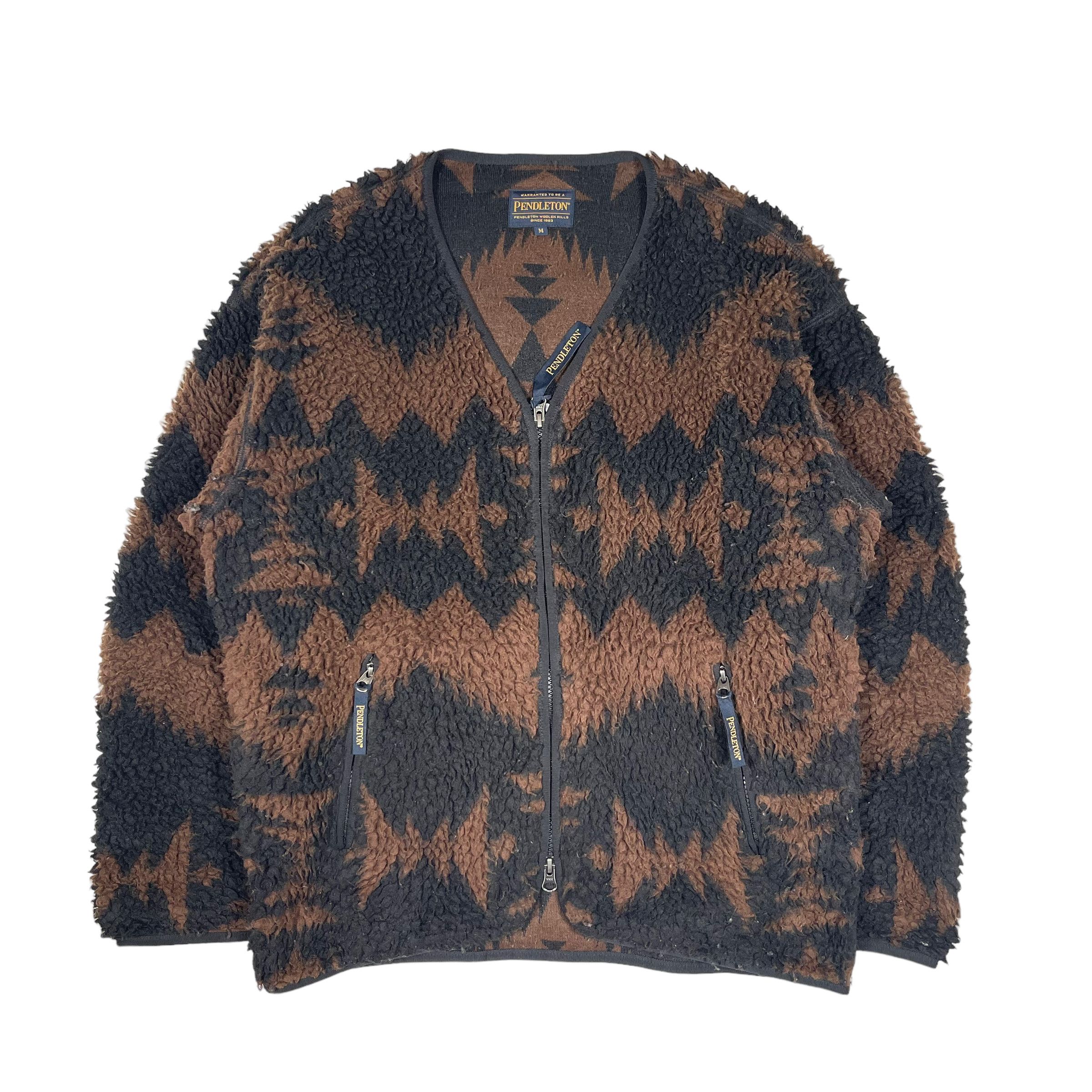 Pendleton Fleece Sherpa Deep Pile Navajo Native Cardigan