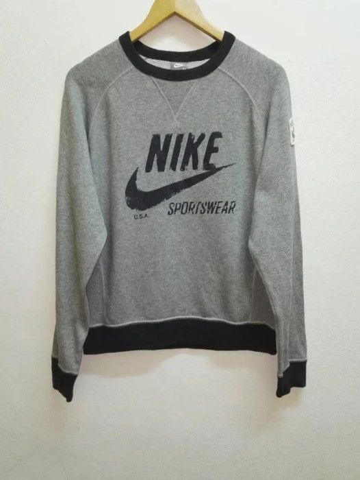 Nike 🔥Rare🔥 Nike Swoosh Sporstwear Big Logo Ringer Crewneck Size US M / EU 48-50 / 2 - 1 Thumbnail