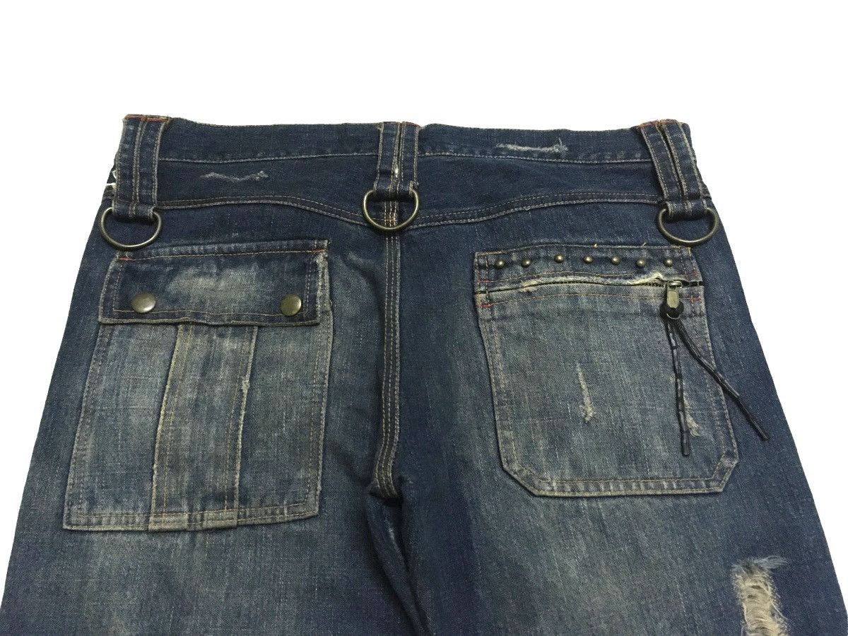 14th Addiction Vintage Japanese Brand Tactical Zipper Flared Jeans 1990s Size US 33 - 4 Thumbnail