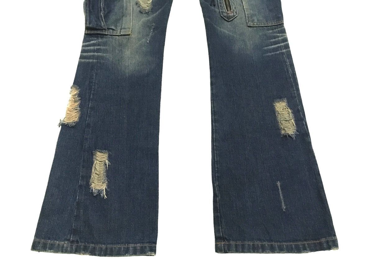 14th Addiction Vintage Japanese Brand Tactical Zipper Flared Jeans 1990s Size US 33 - 6 Thumbnail