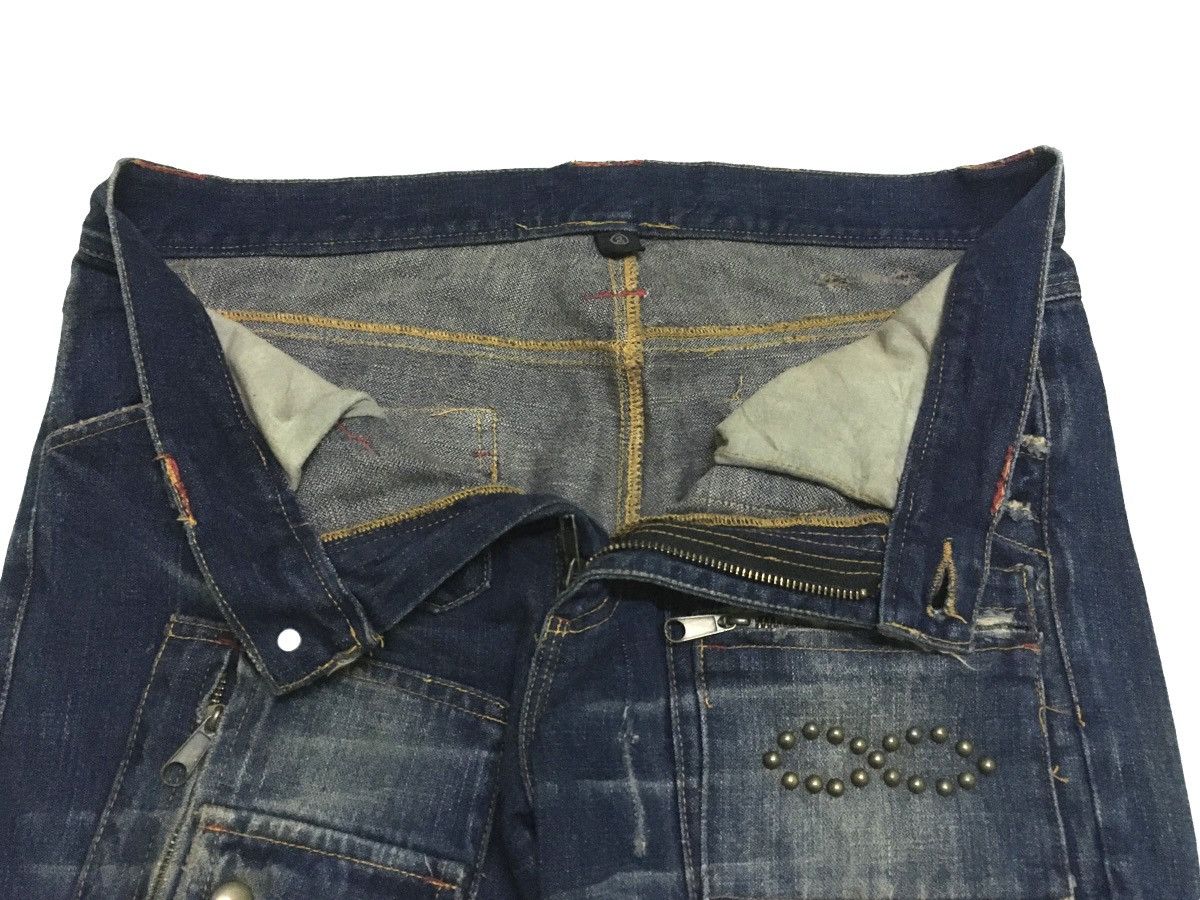 14th Addiction Vintage Japanese Brand Tactical Zipper Flared Jeans 1990s Size US 33 - 7 Thumbnail