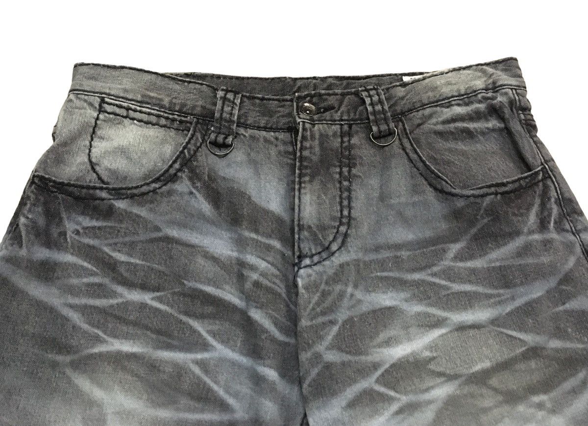 14th Addiction Vintage Semantic Design Distressed Curve Flared Jeans 1990s Size US 34 / EU 50 - 4 Thumbnail