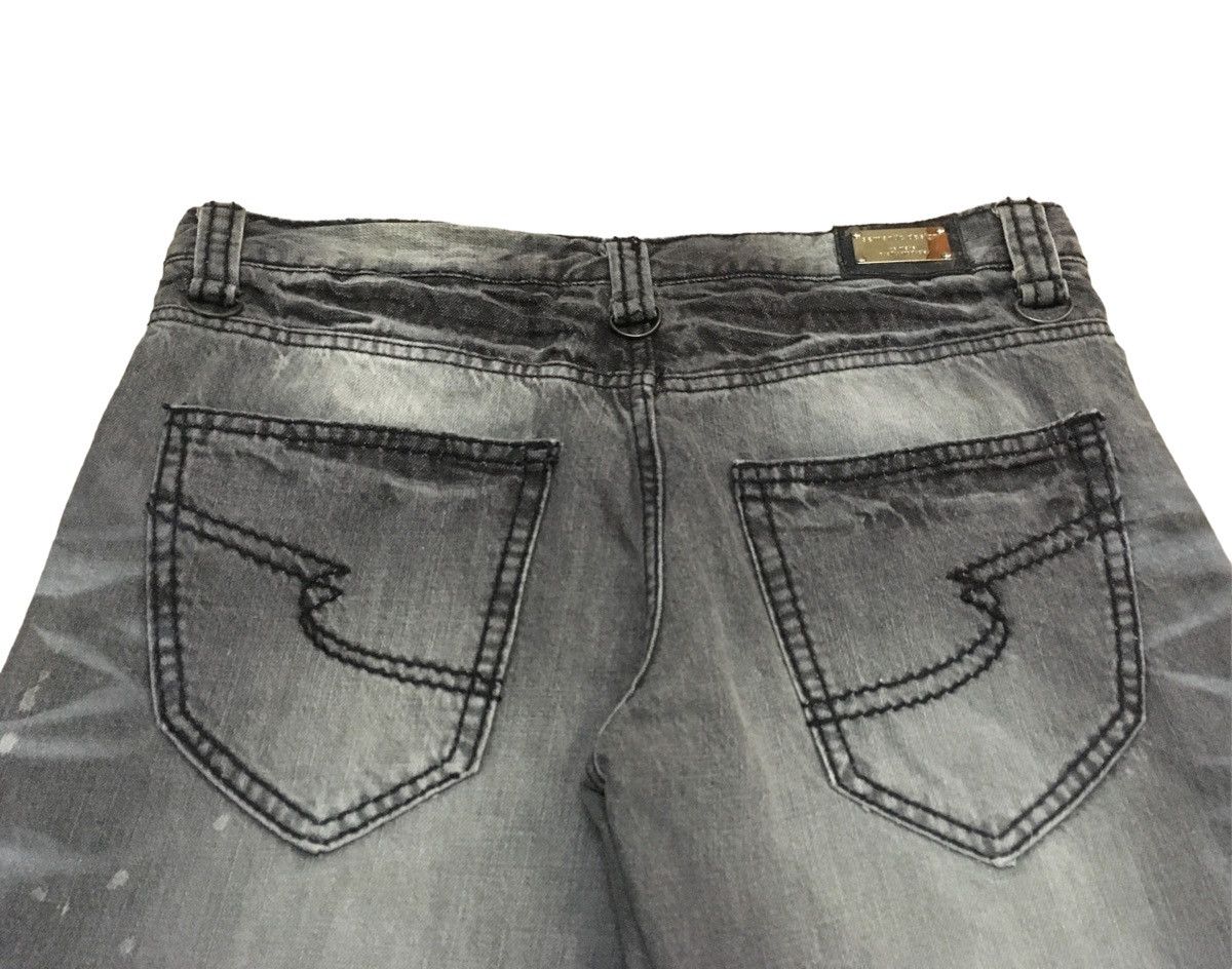 14th Addiction Vintage Semantic Design Distressed Curve Flared Jeans 1990s Size US 34 / EU 50 - 3 Thumbnail