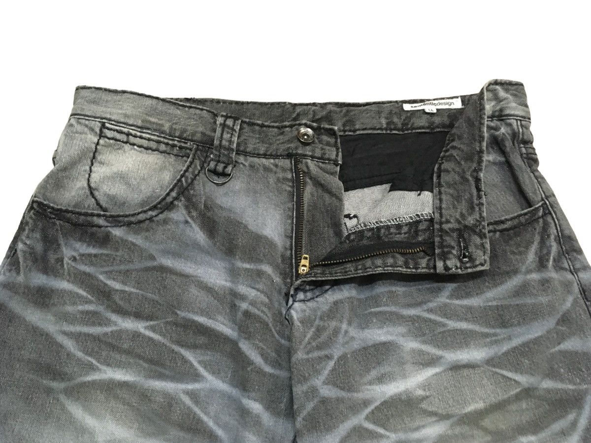 14th Addiction Vintage Semantic Design Distressed Curve Flared Jeans 1990s Size US 34 / EU 50 - 6 Thumbnail