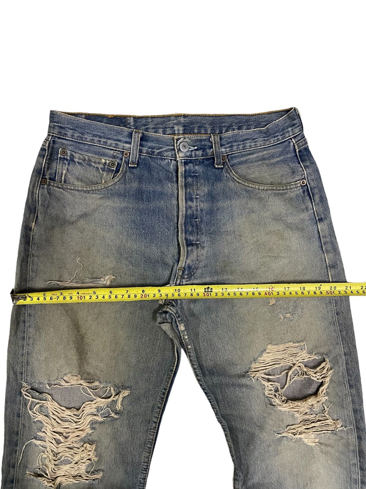Levi's Vintage 90s Levi’s 501 Mud Wash Ripped Destroyed Jeans Size US 32 / EU 48 - 21 Thumbnail