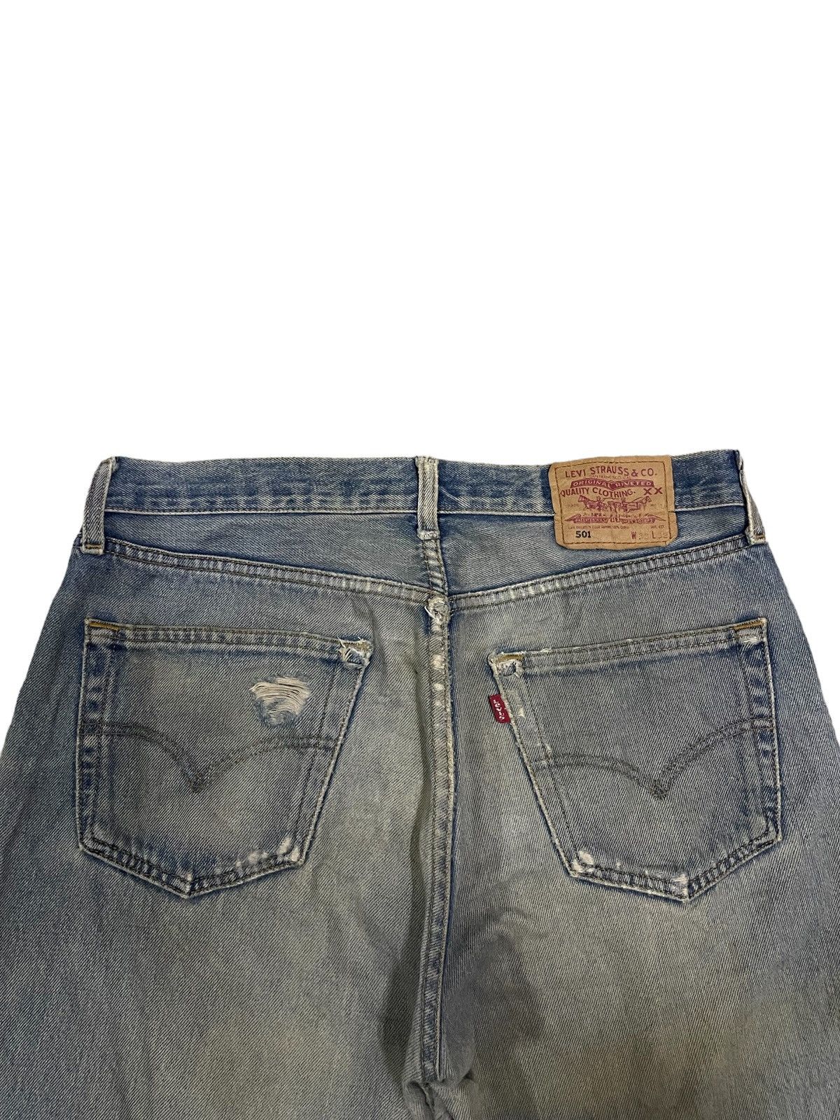 Levi's Vintage 90s Levi’s 501 Mud Wash Ripped Destroyed Jeans Size US 32 / EU 48 - 13 Thumbnail