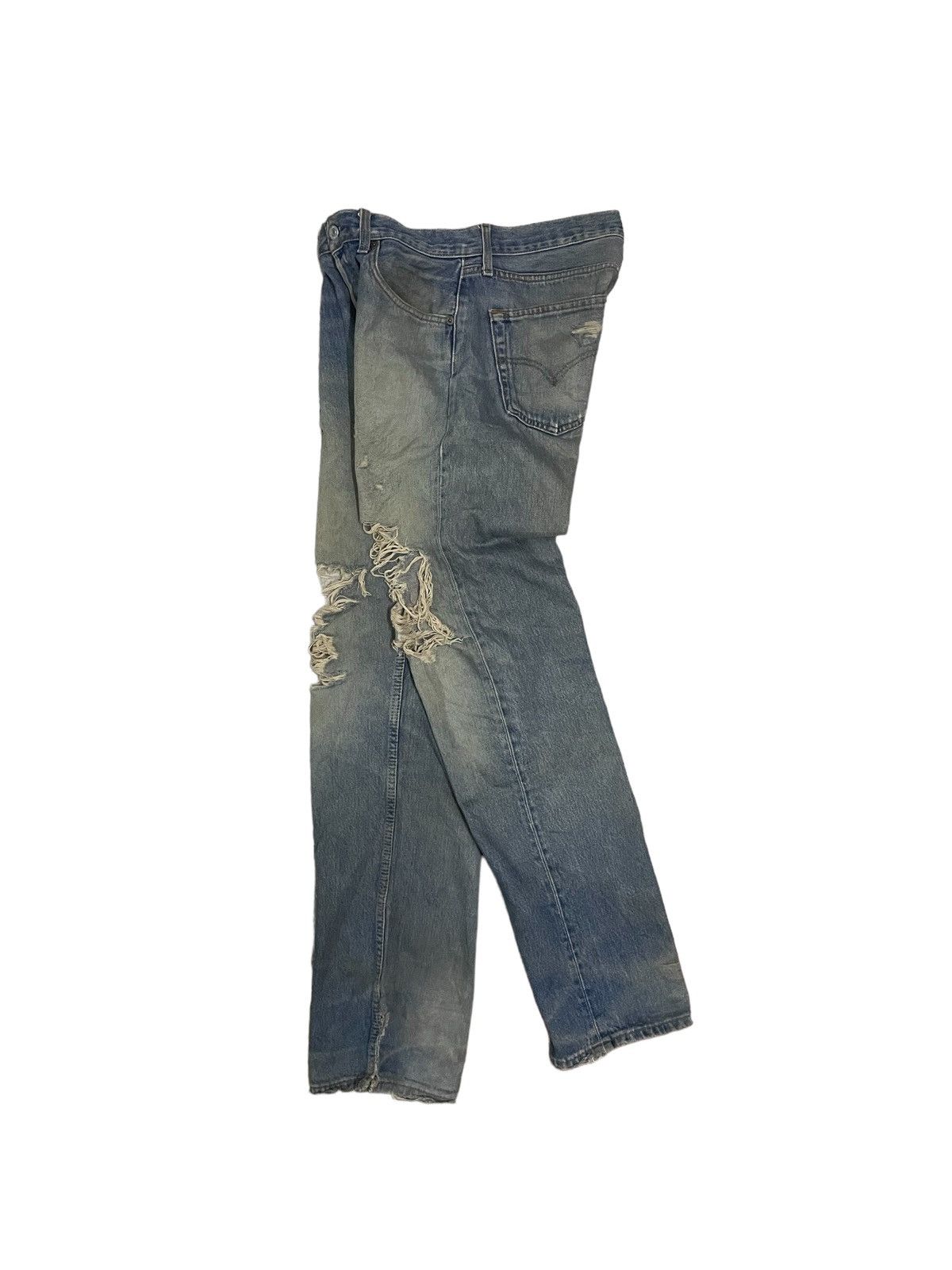 Levi's Vintage 90s Levi’s 501 Mud Wash Ripped Destroyed Jeans Size US 32 / EU 48 - 2 Thumbnail
