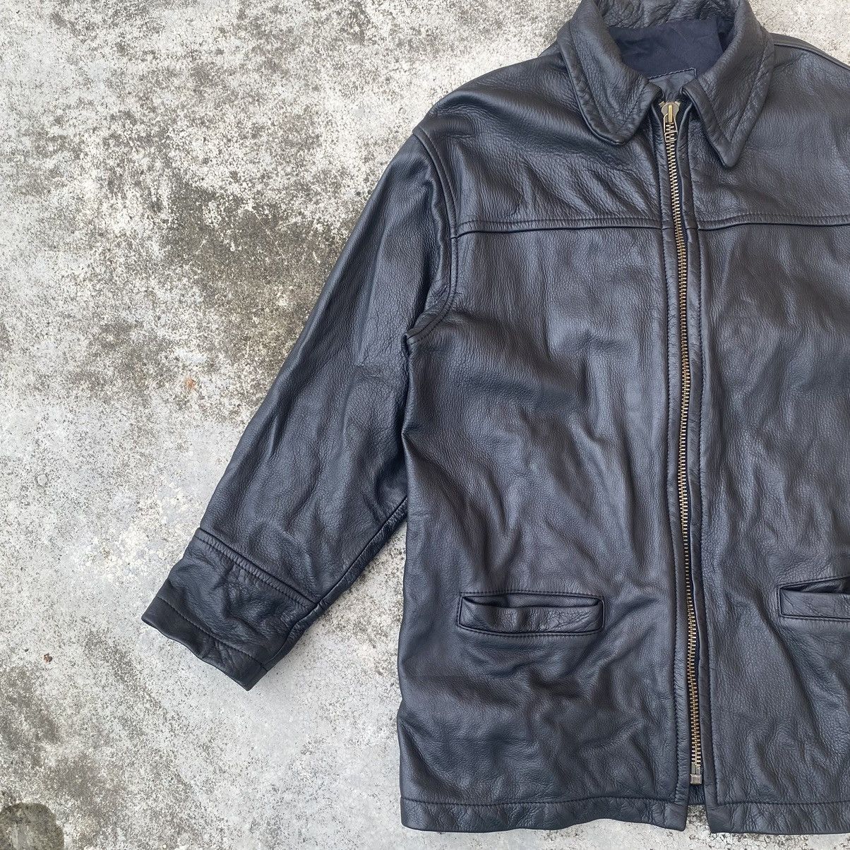 Genuine Leather × Vintage Vintage Branded Zip Up Genuine Leather Jacket Size US L / EU 52-54 / 3 - 6 Thumbnail