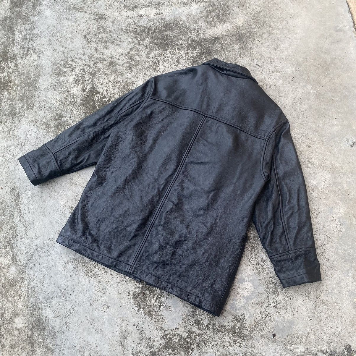 Genuine Leather × Vintage Vintage Branded Zip Up Genuine Leather Jacket Size US L / EU 52-54 / 3 - 2 Thumbnail