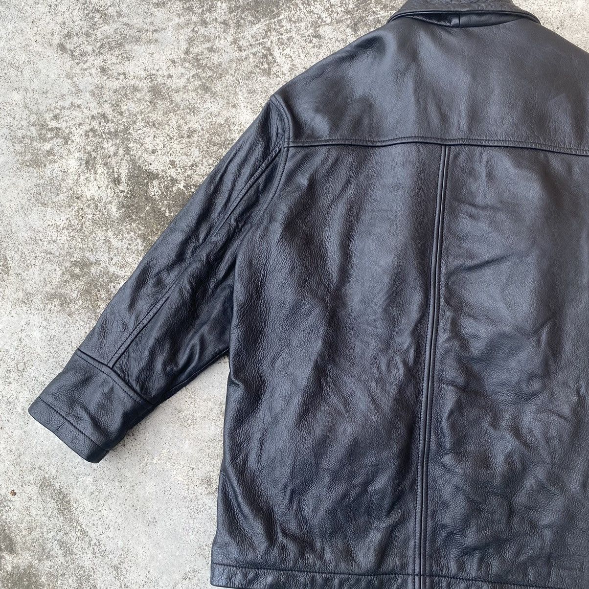 Genuine Leather × Vintage Vintage Branded Zip Up Genuine Leather Jacket Size US L / EU 52-54 / 3 - 11 Thumbnail